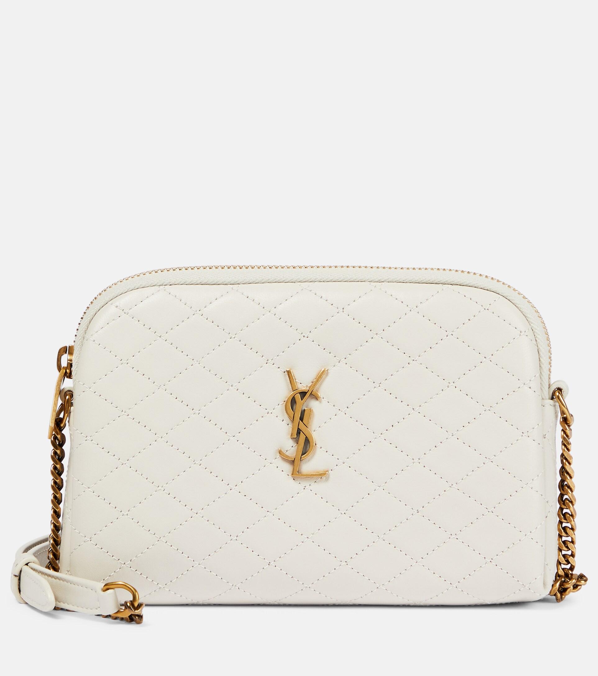 Saint Laurent Gaby Small Quilted Leather Shoulder Bag in Natural Lyst