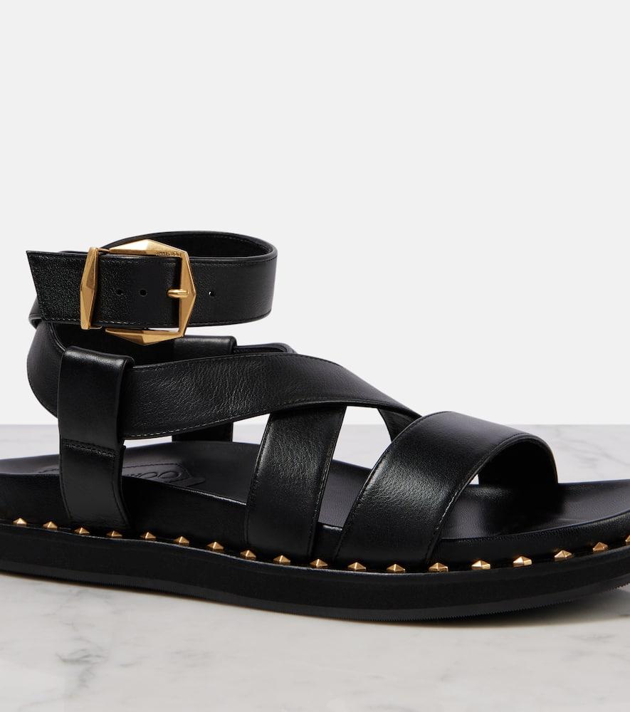 Jimmy Choo Blaise Leather Sandals in Black | Lyst Canada