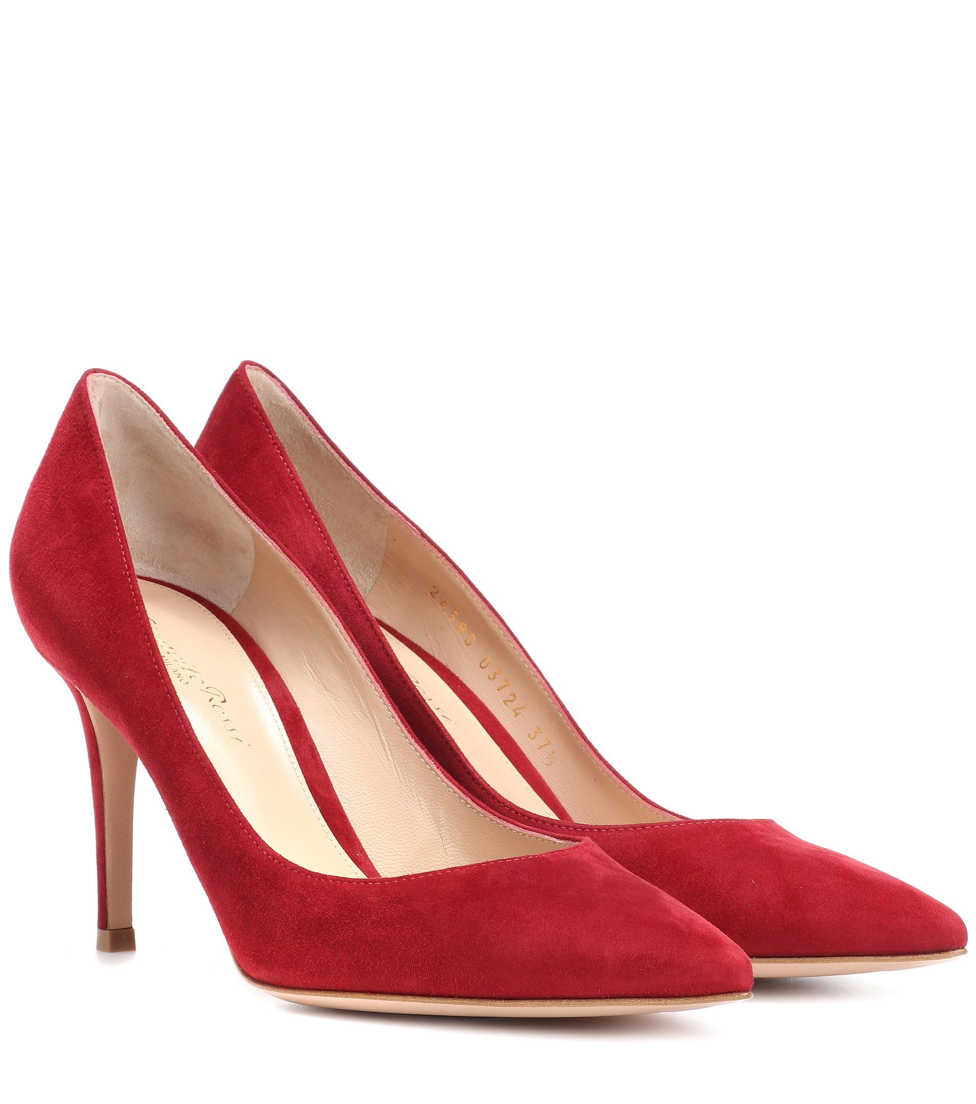 Gianvito Rossi Gianvito 85 Suede Pumps in Red - Lyst