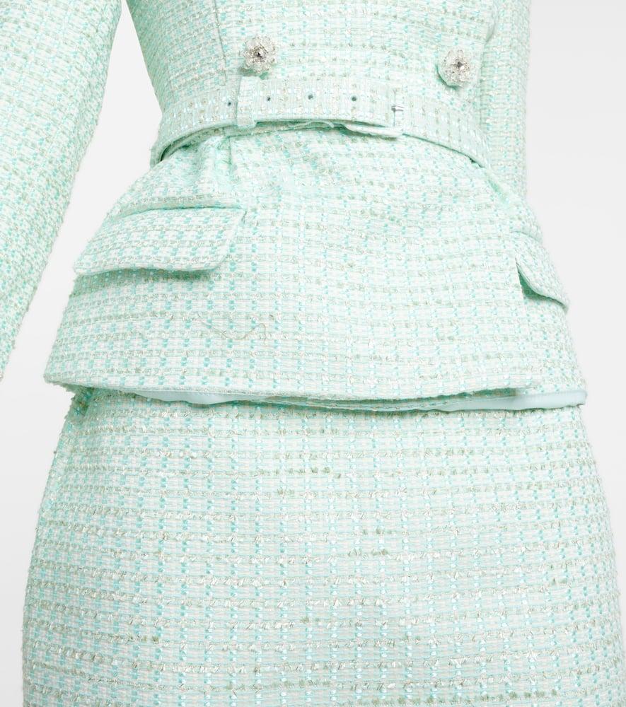 Self-Portrait Boucle Midi Dress in Green | Lyst Self-Portrait Boucle Midi Dress in Green | Lyst