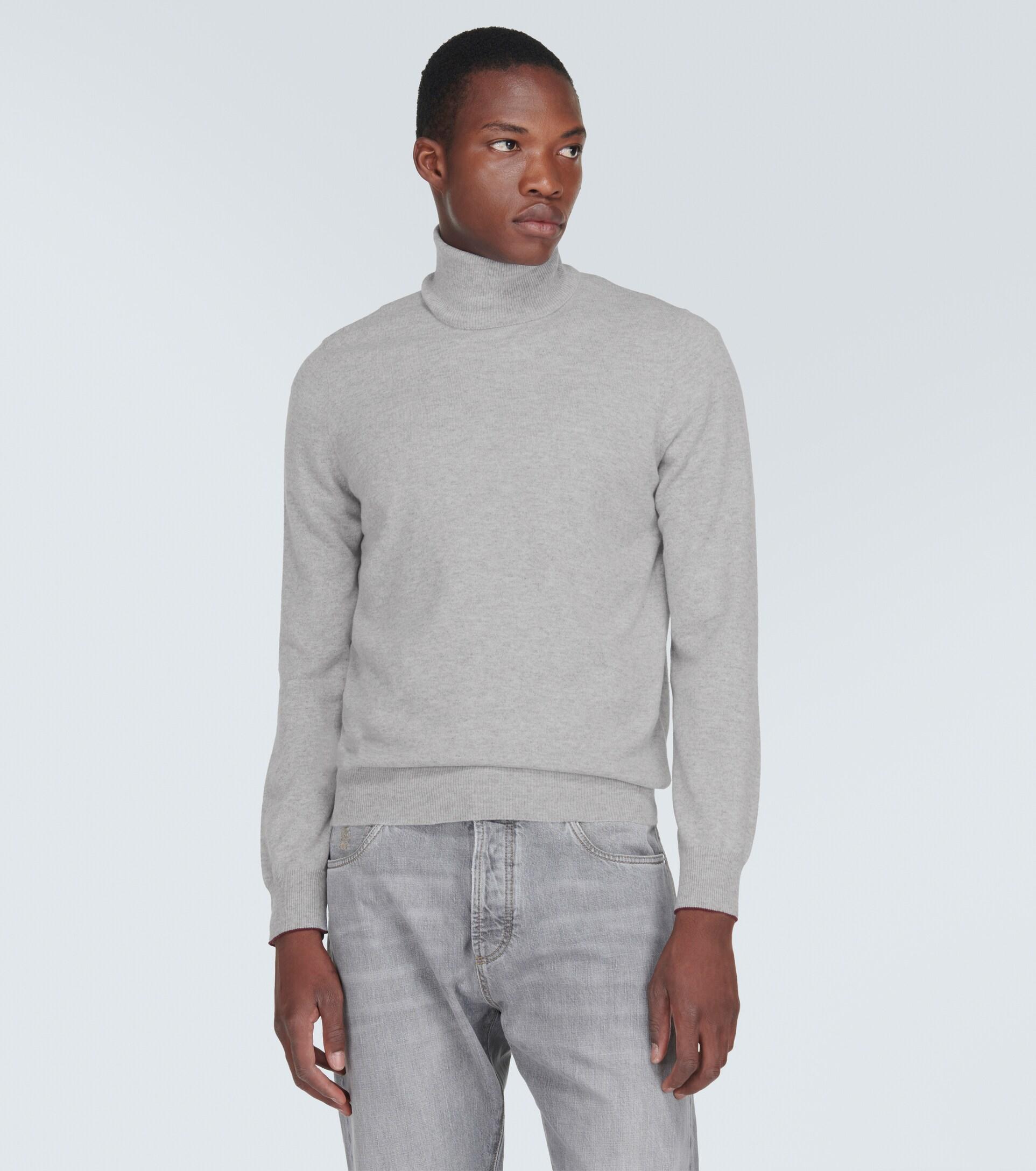 Cashmere Turtleneck Sweater in Grey - Brunello Cucinelli