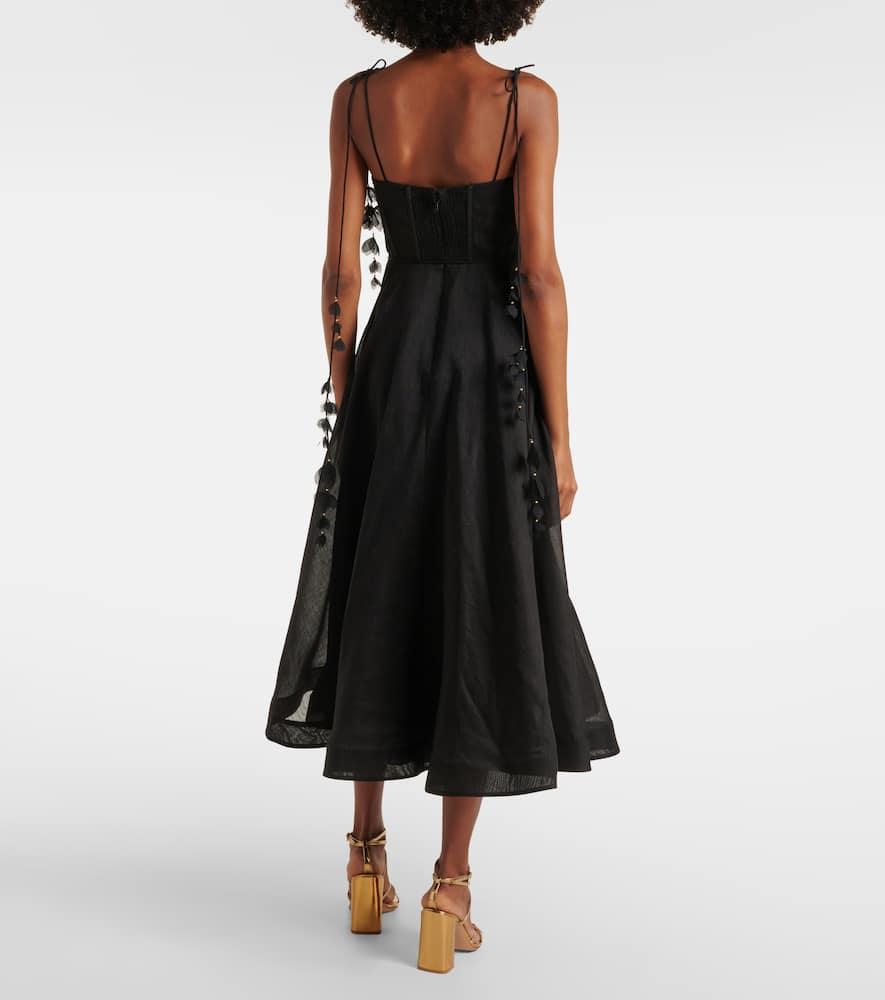 zimmermann natura strapless linen & silk dress Zimmermann Natura Linen And Silk Corset Dress in Black