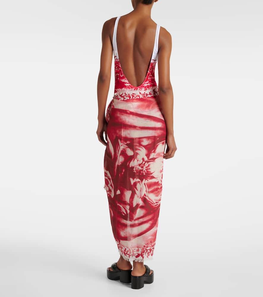 【Jean Paul Gaultier】プリントビーチ cover-up Printed cotton beach cover-up in multicoloured - Jean Paul