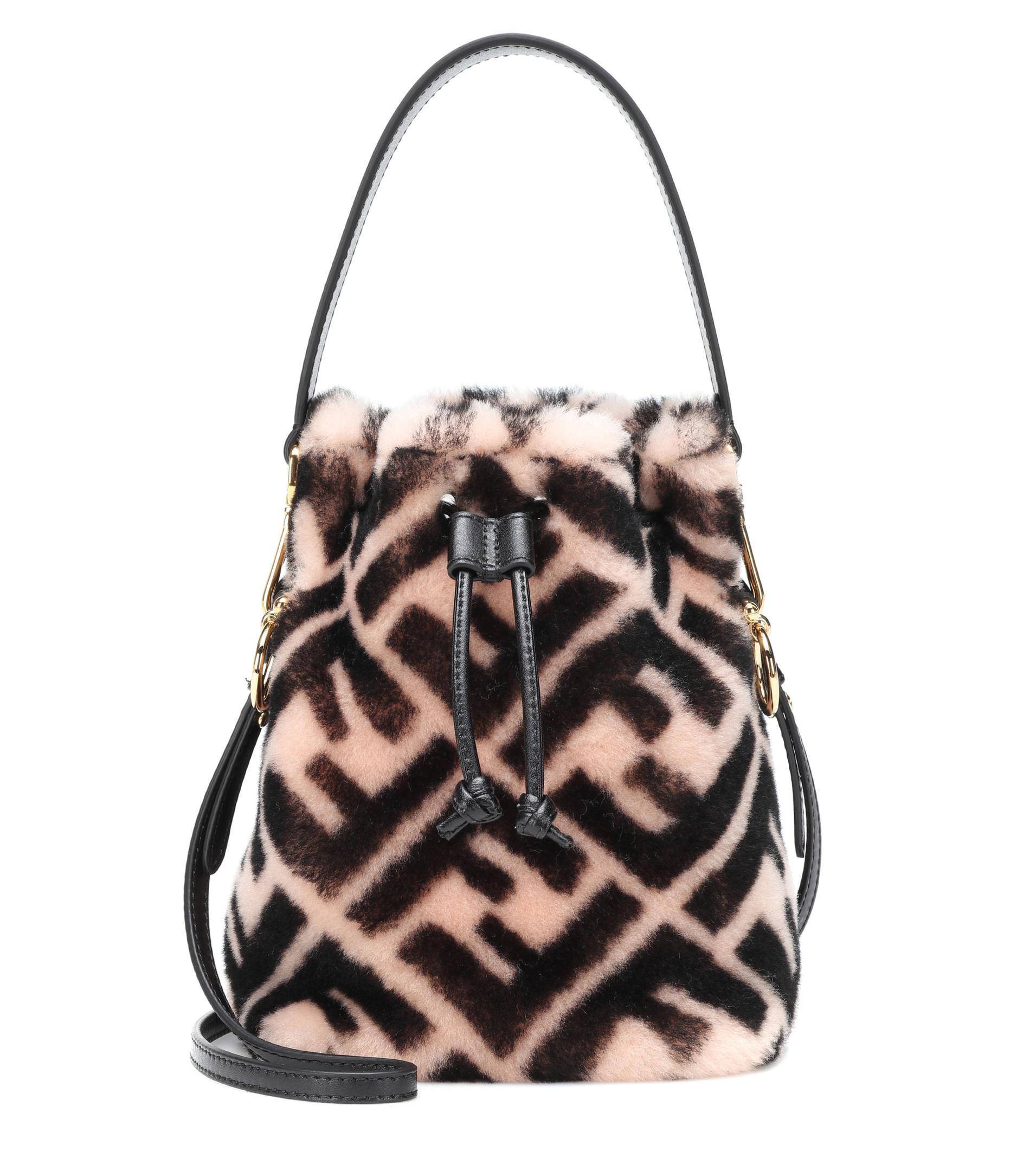 Fendi Mon Tresor Mini Fur Bucket Bag in Pink - Lyst
