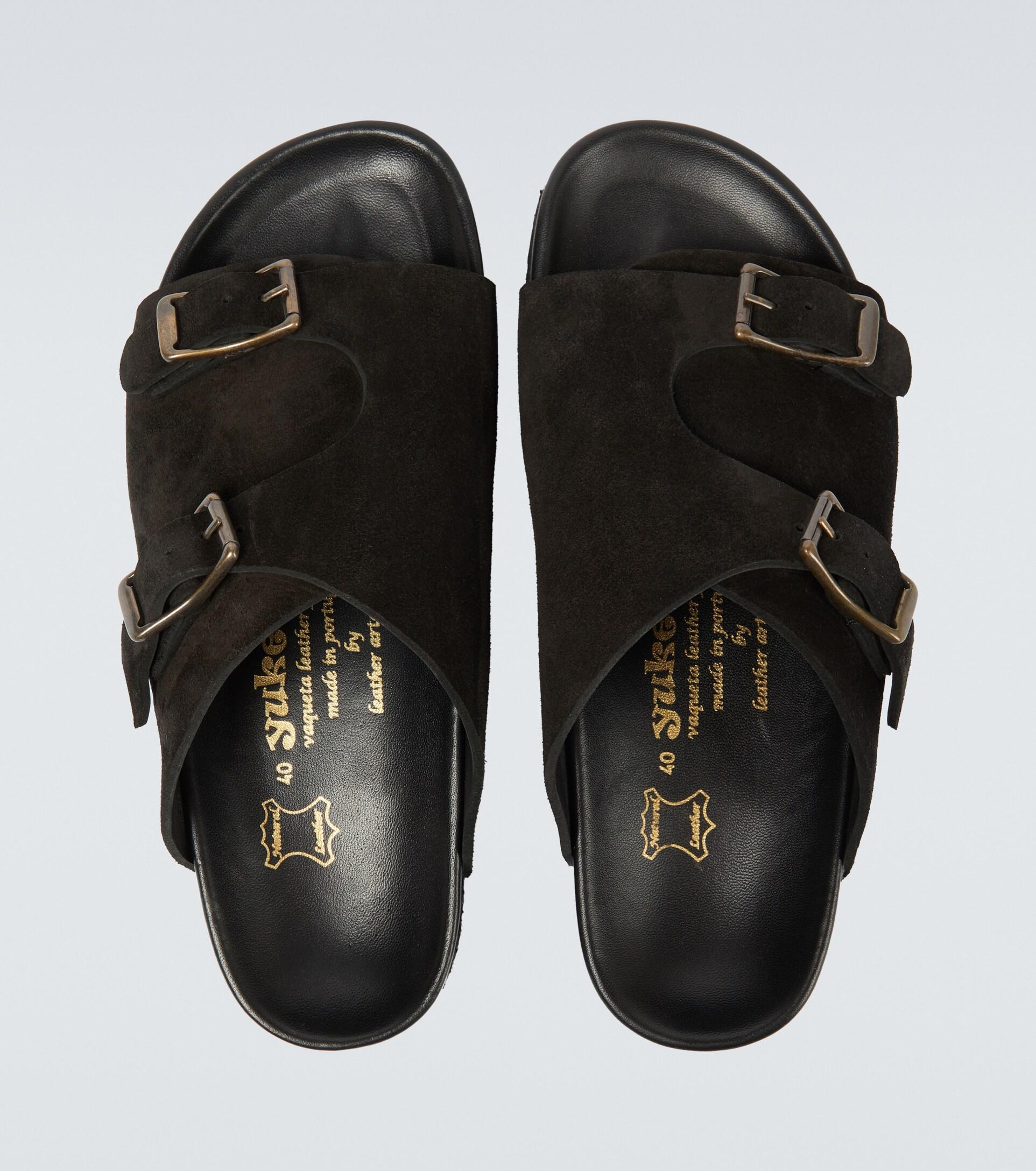 Mens Shoes Slip-on shoes Slippers Yuketen Sal 1 Suede Slippers in Black for Men 