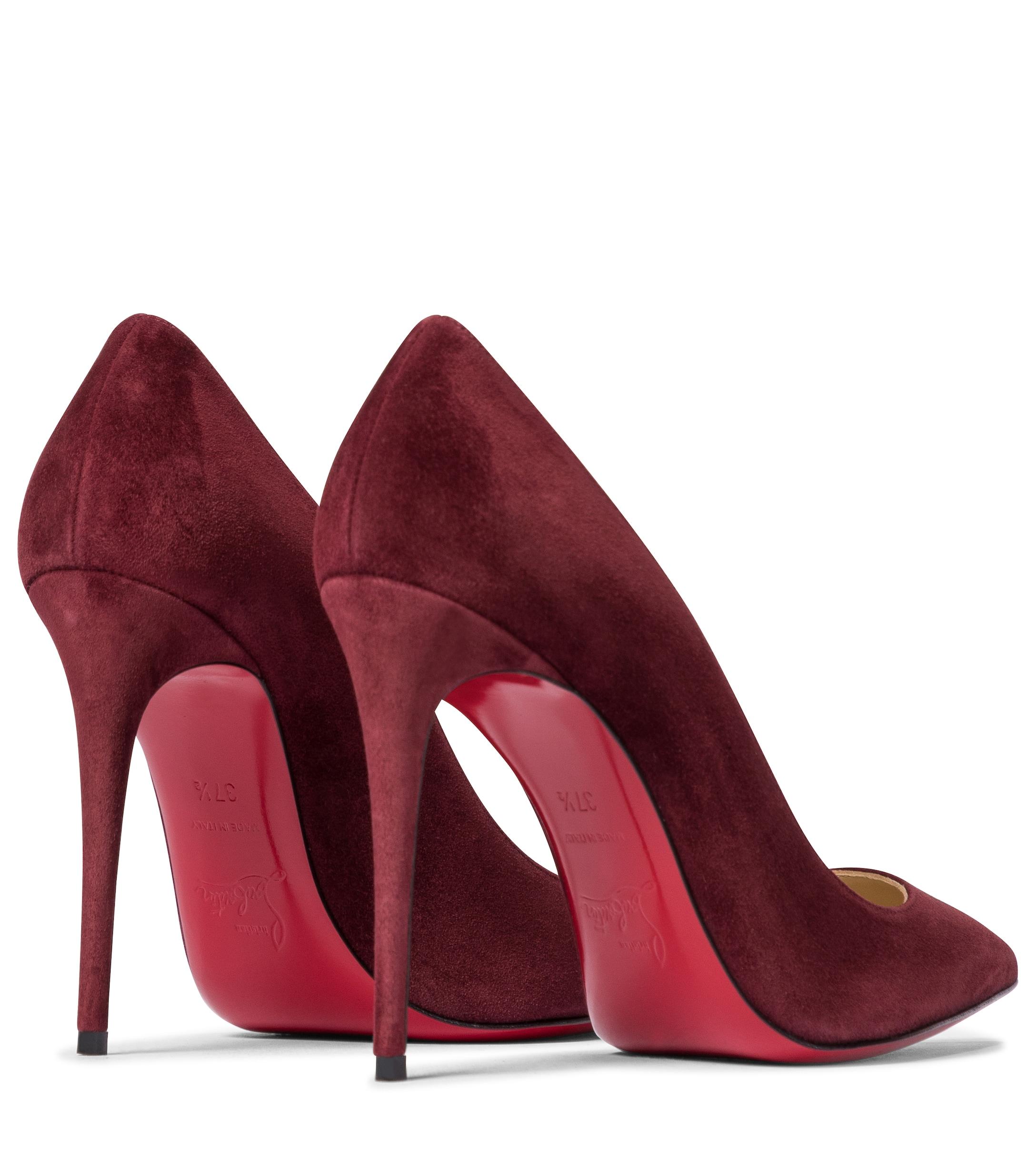 Christian Louboutin Kate 100 Suede Pumps in Red Lyst