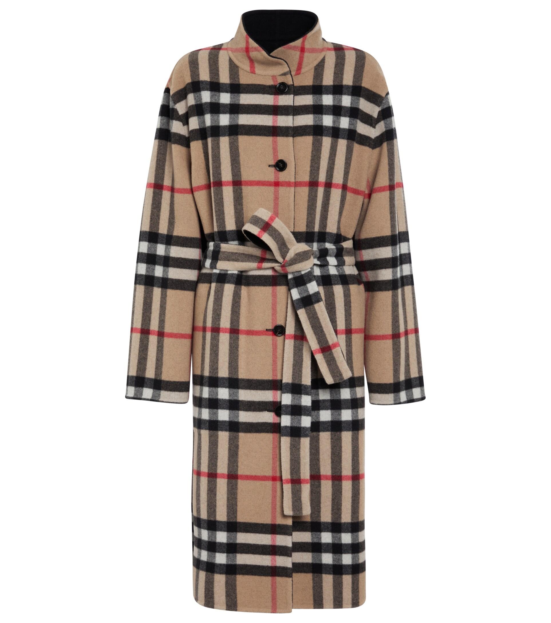 Burberry Vintage Check Reversible Wool Coat in Black (Natural) | Lyst