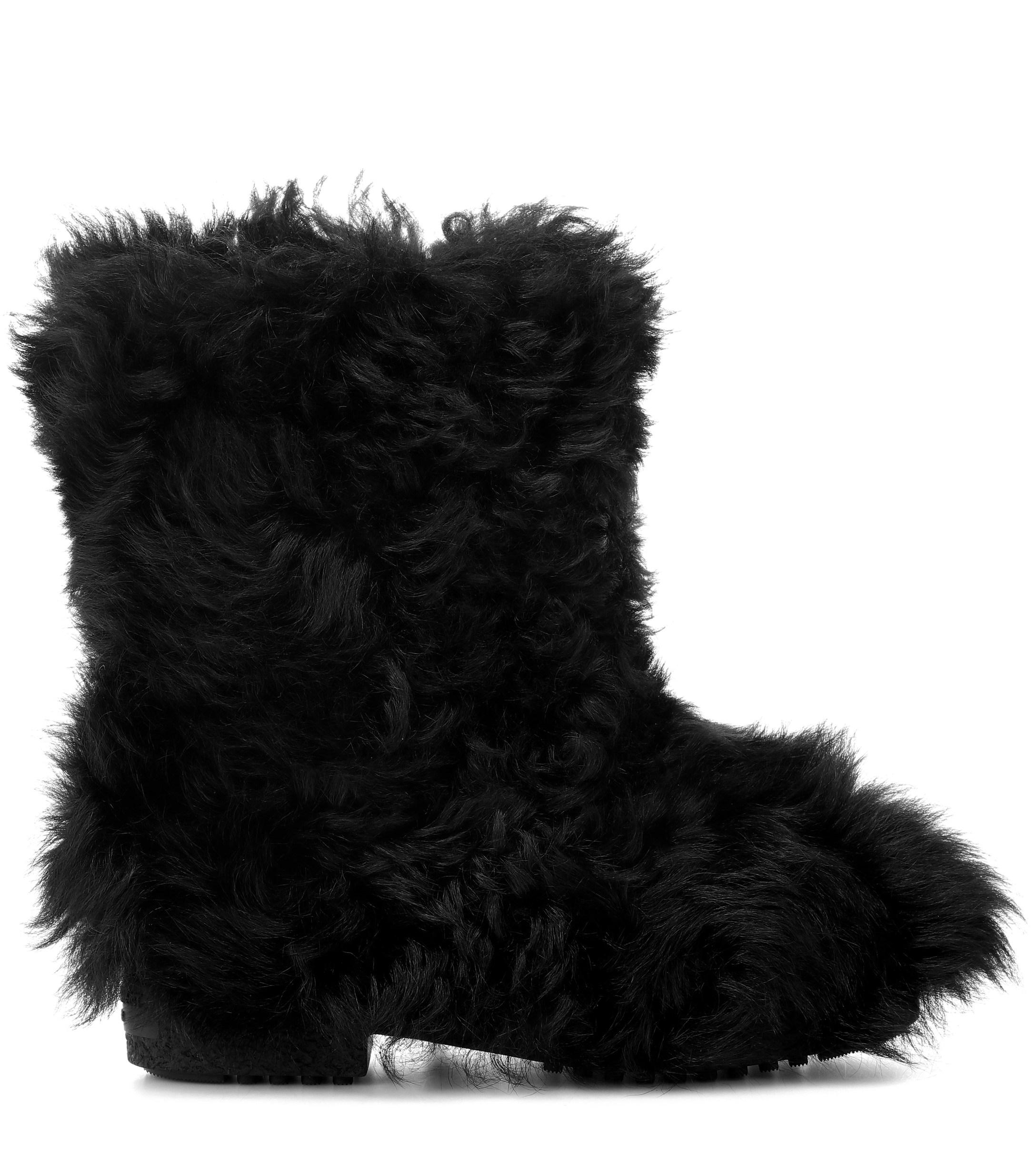 Saint laurent shearling clearance boots