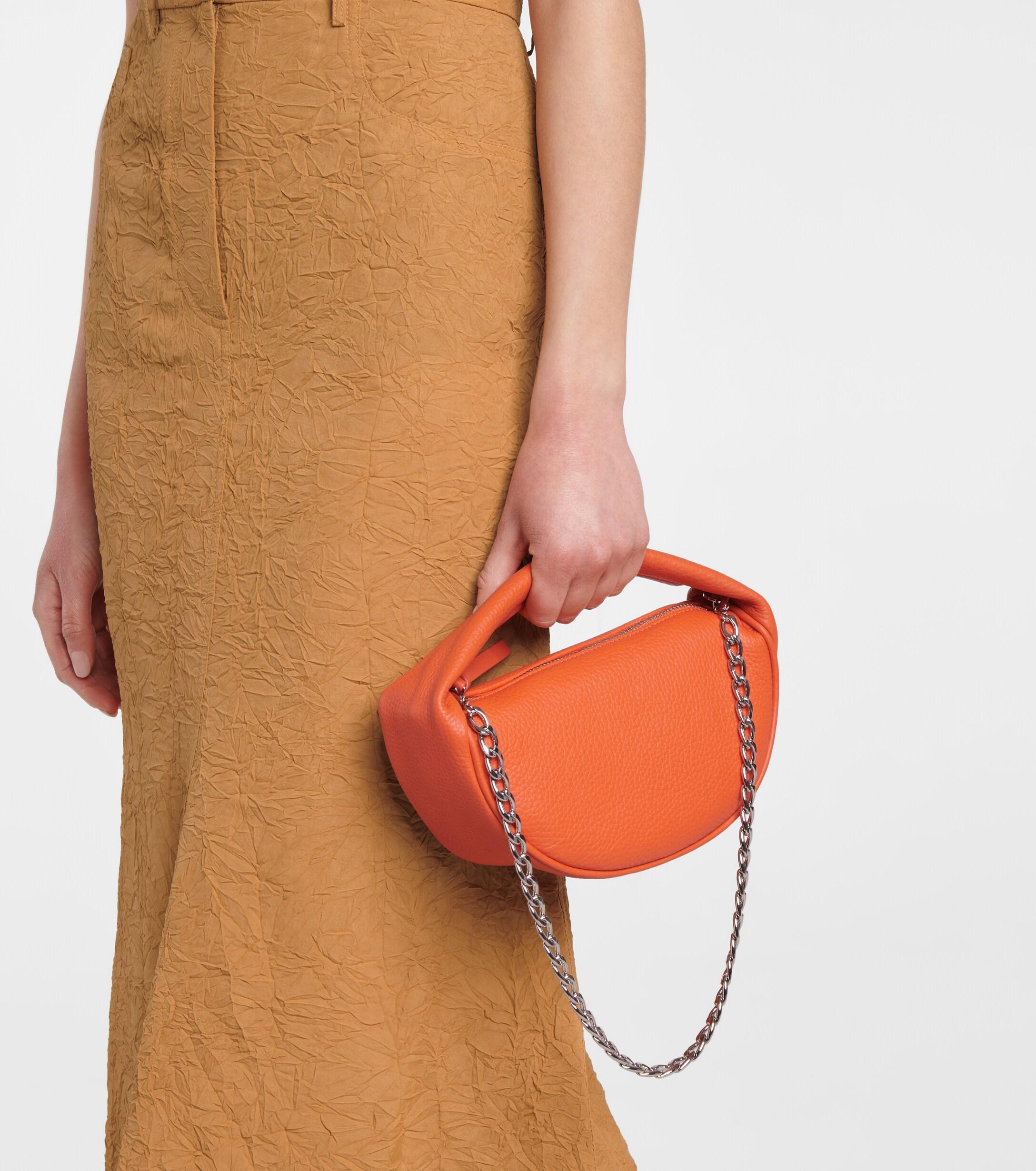 BY FAR Baby Cush Leather Tote in Orange - Lyst