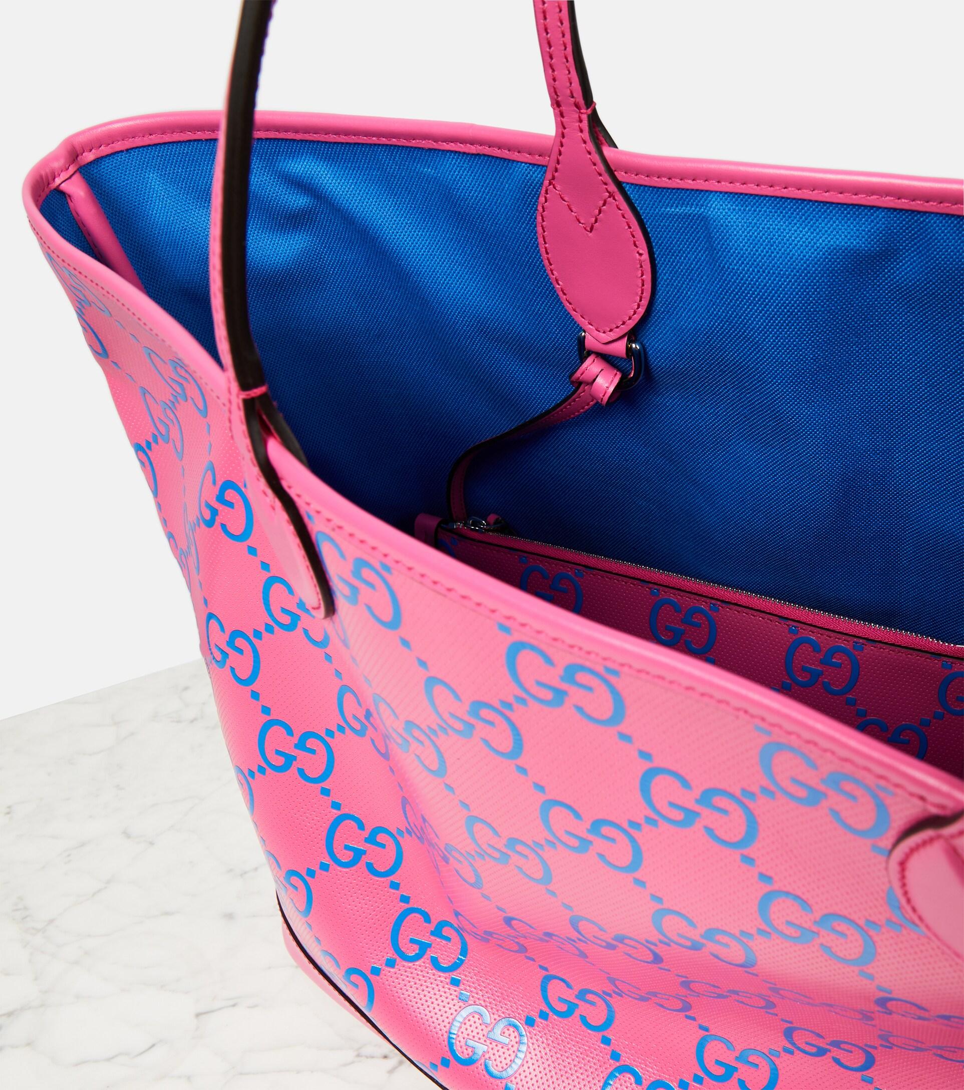 Gucci GG Large Embossed Tote Bag in Pink | Lyst