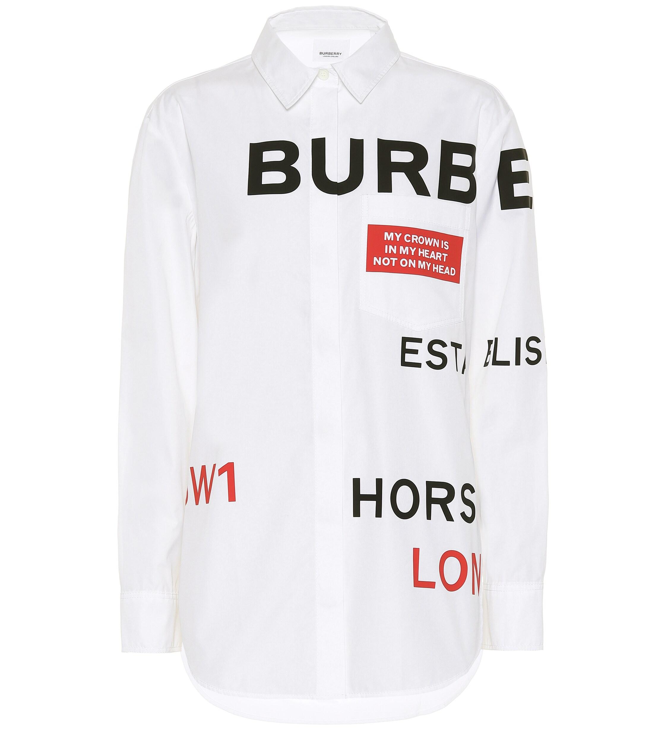 Burberry Horseferry Cotton Shirt in White - Save 12% - Lyst