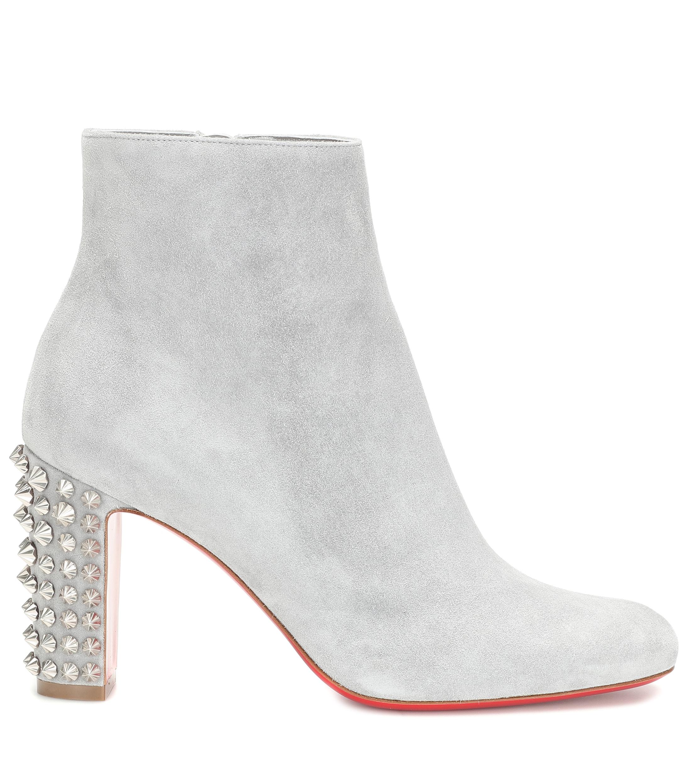 louboutin grey suede boots