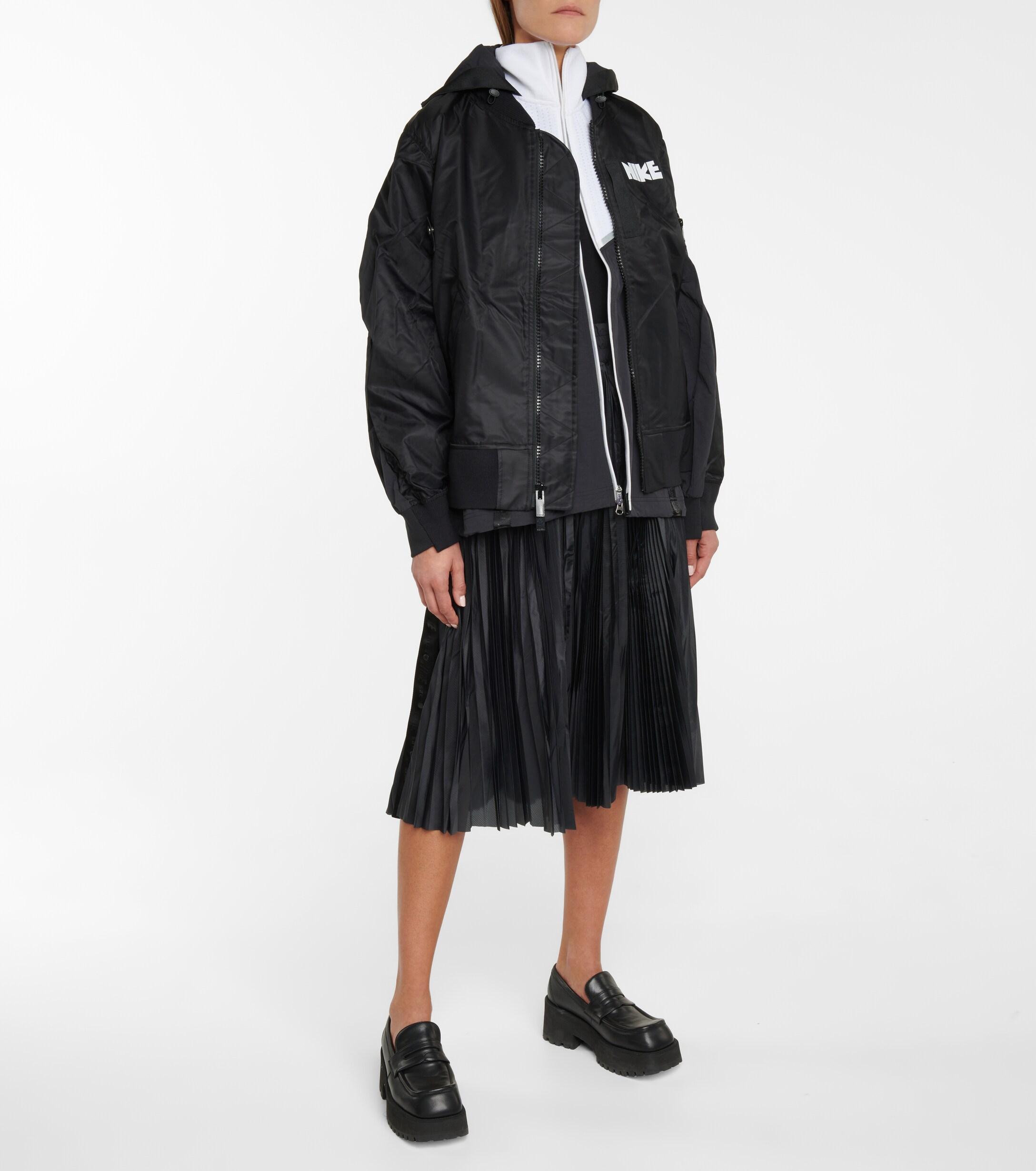 Nike X Sacai Layered Bomber Jacket in Black | Lyst