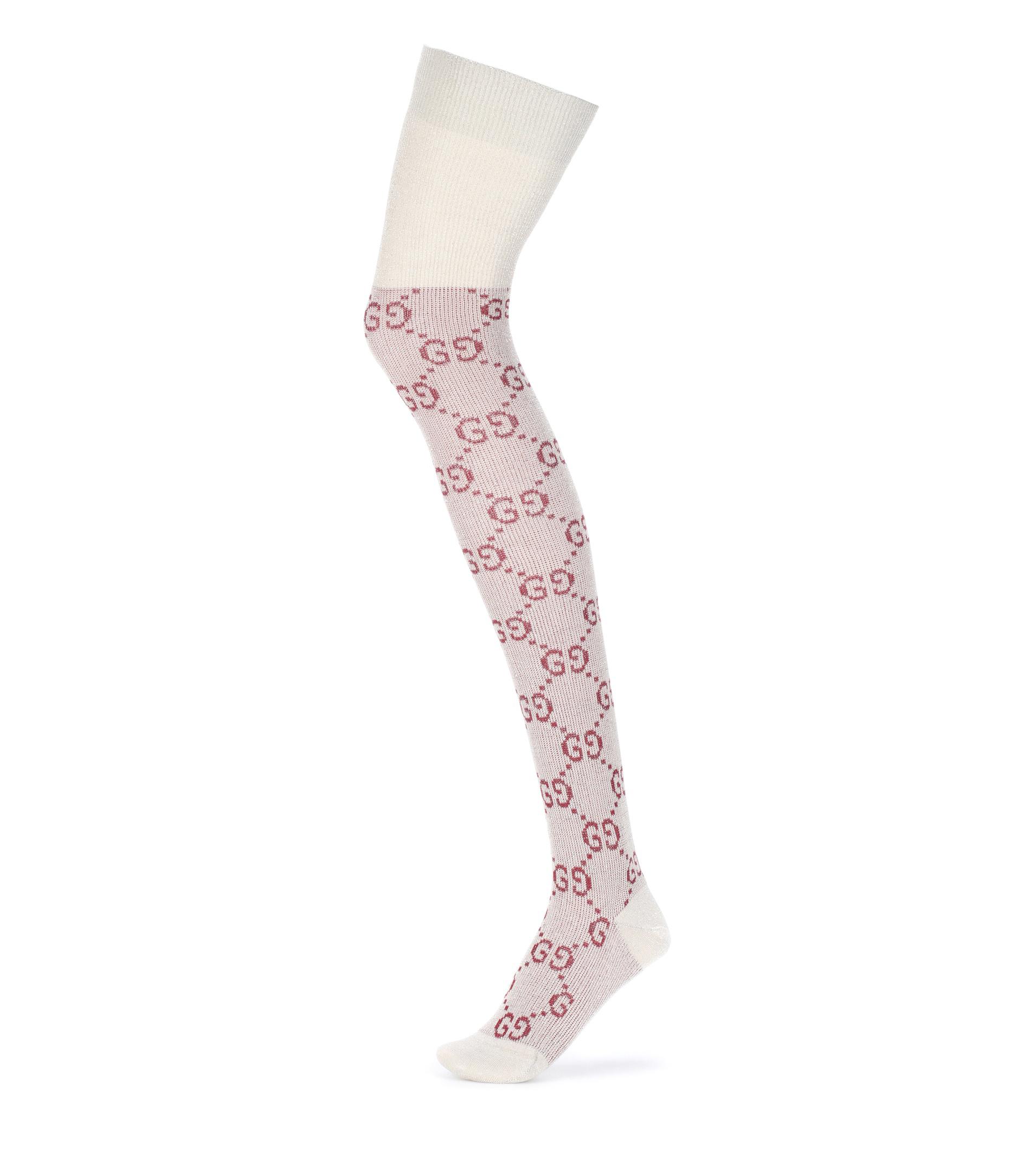 Gucci Gg Knee-high Socks in Pink | Lyst
