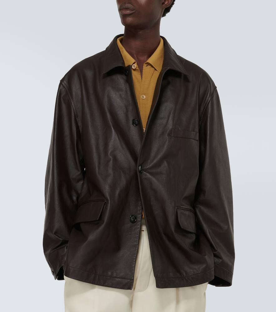 Lemaire Oversized Leather Jacket in Black for Men | Lyst