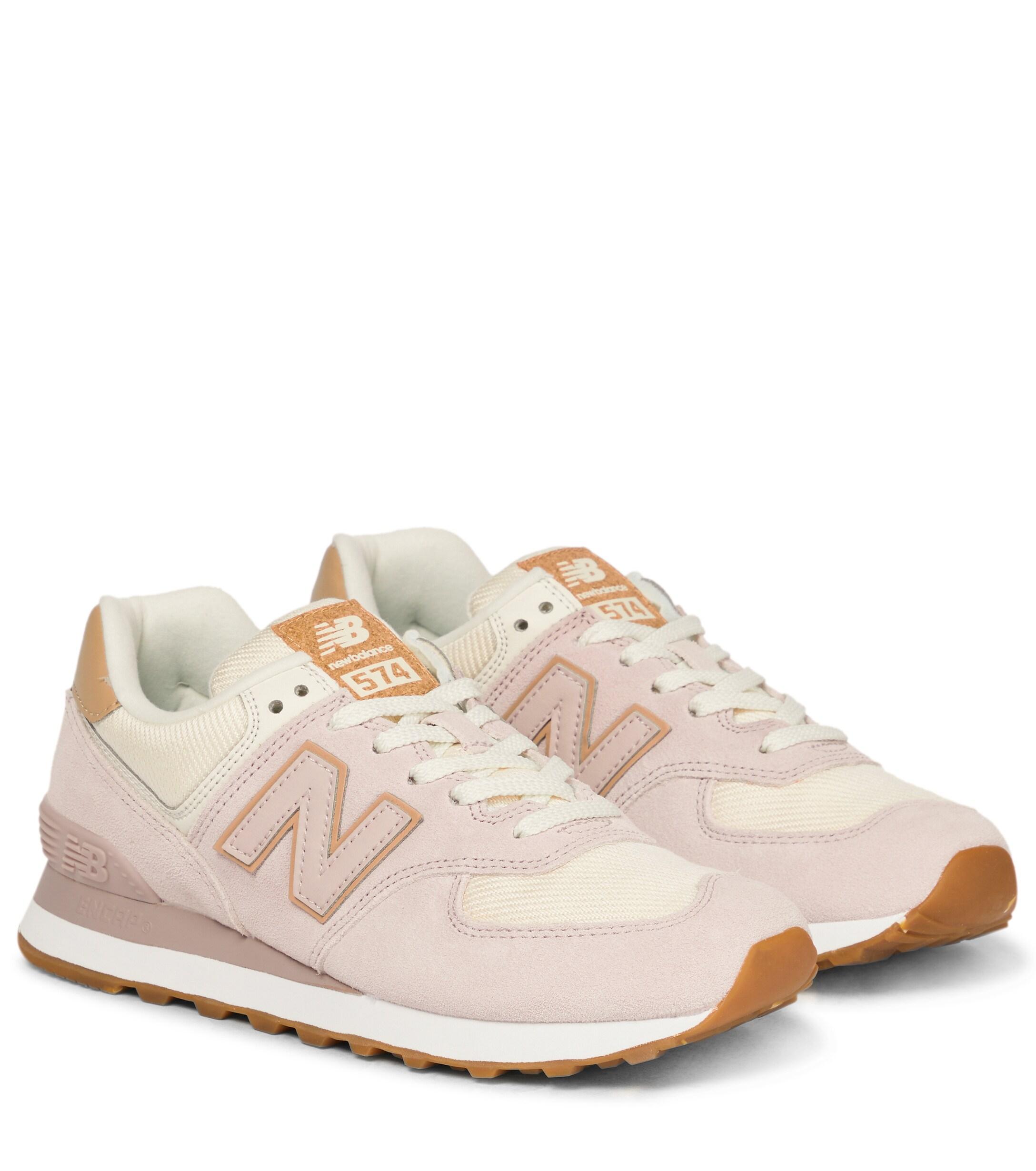 New Balance X Reformation 574 Suede-trimmed Sneakers in Pink | Lyst