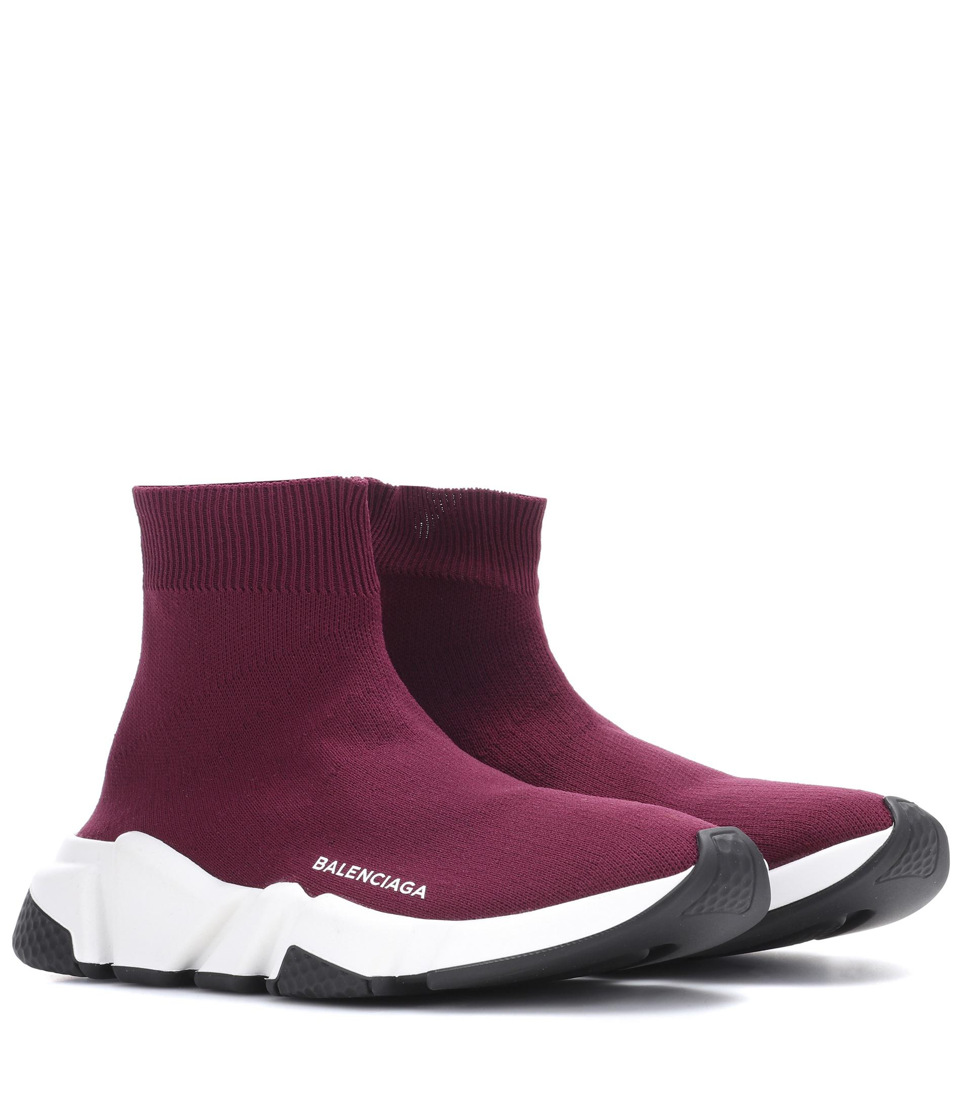 purple balenciaga sock shoes