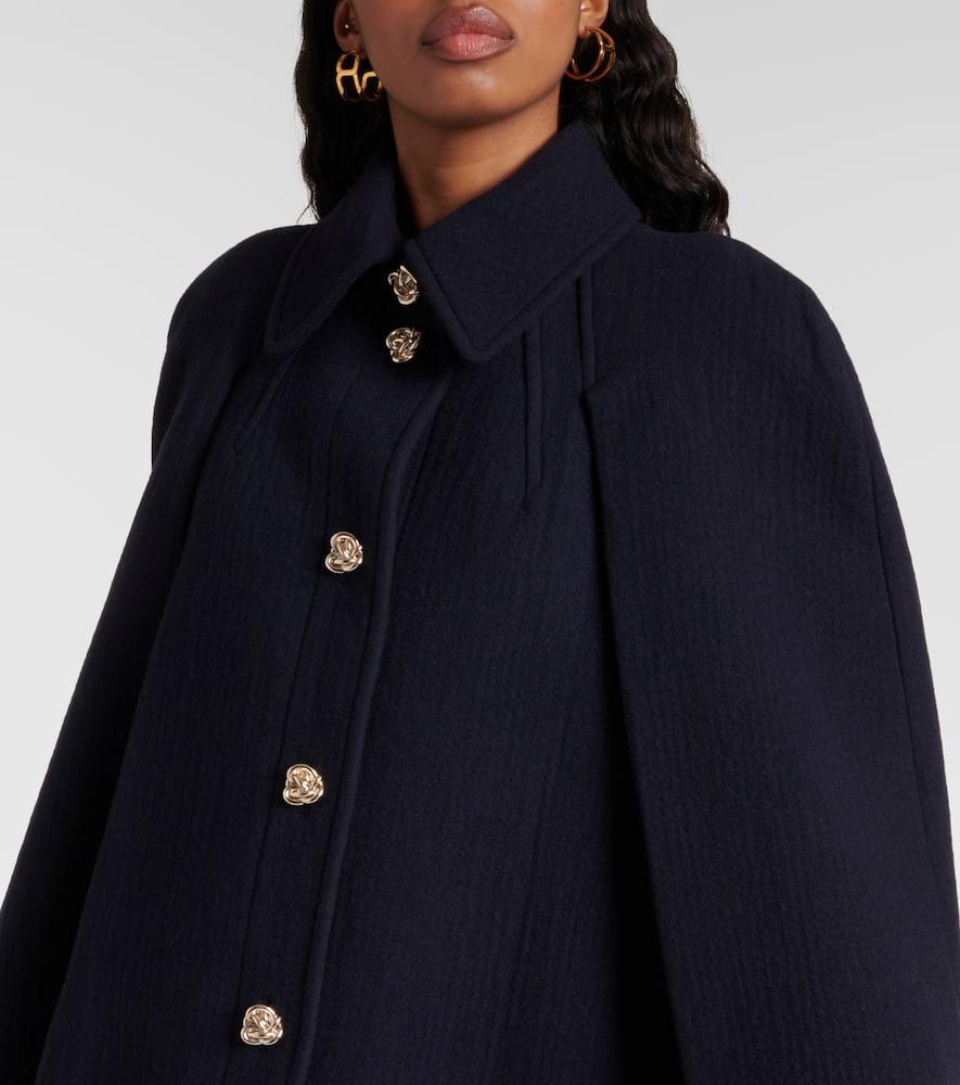 Chloe Cape effect Wool Coat in Blue Lyst