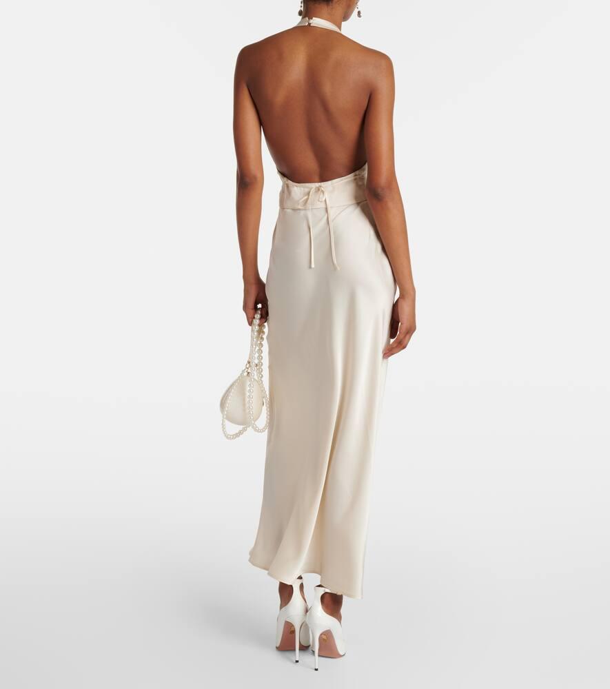 RIXO London Bridal Estella Open-Back Silk Midi Dress in White | Lyst