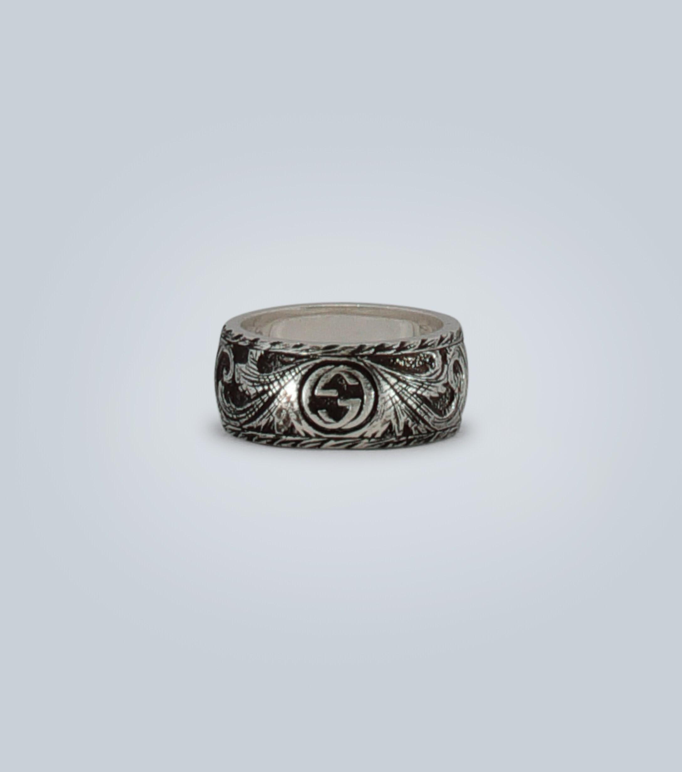 Gucci Thin Silver Ring With Feline Head in Metallic for Men | Lyst