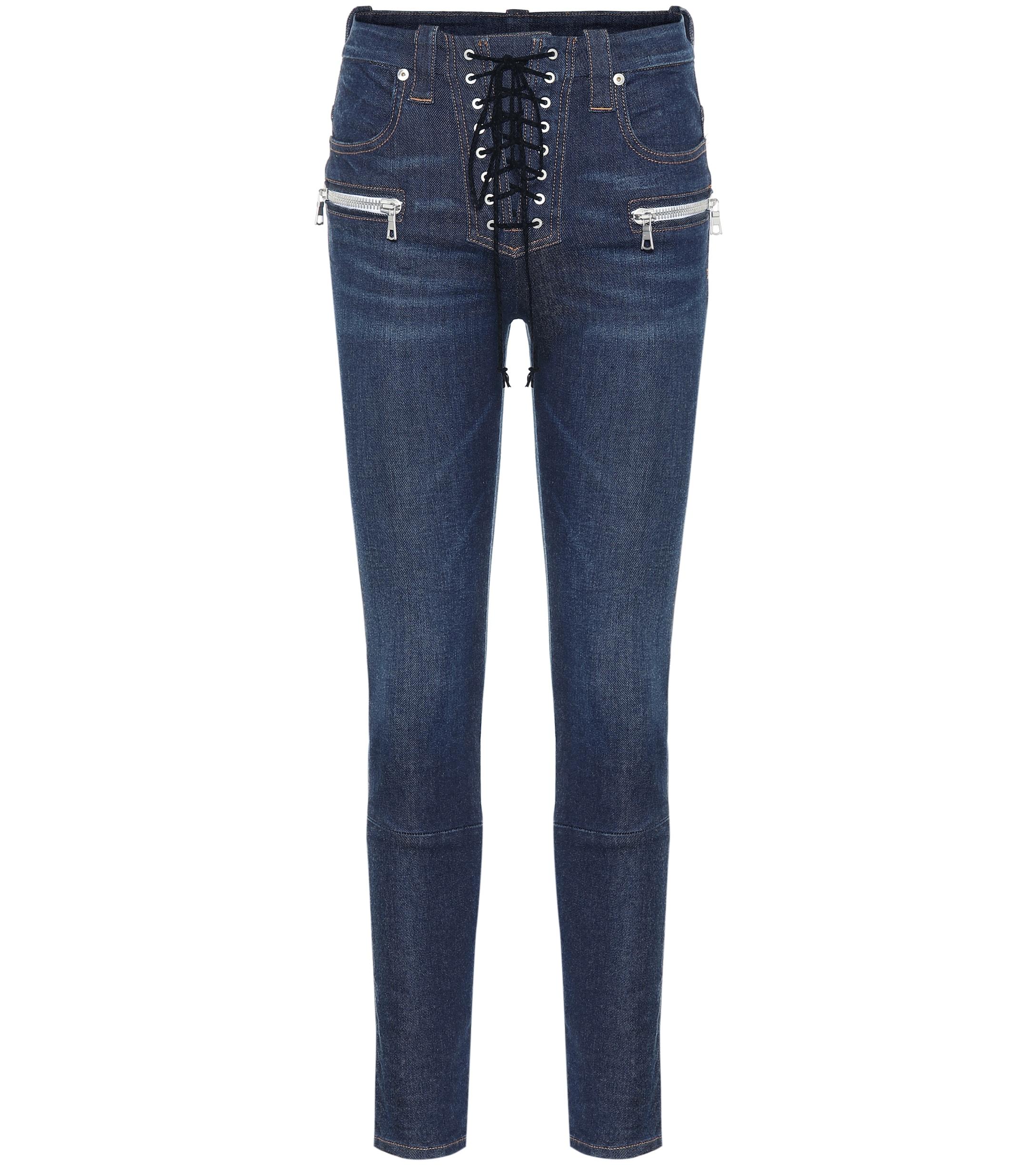 Unravel Project Denim Lace-up Skinny Jeans in Blue - Lyst