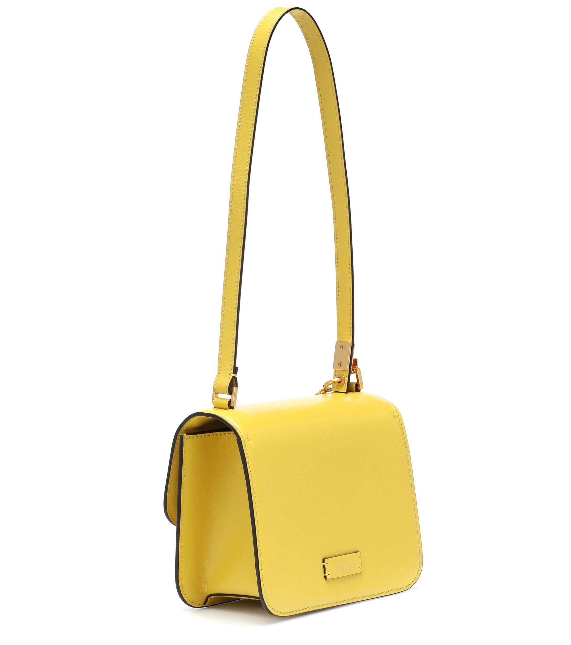 Valentino Vsling Small Leather Shoulder Bag in Yellow | Lyst