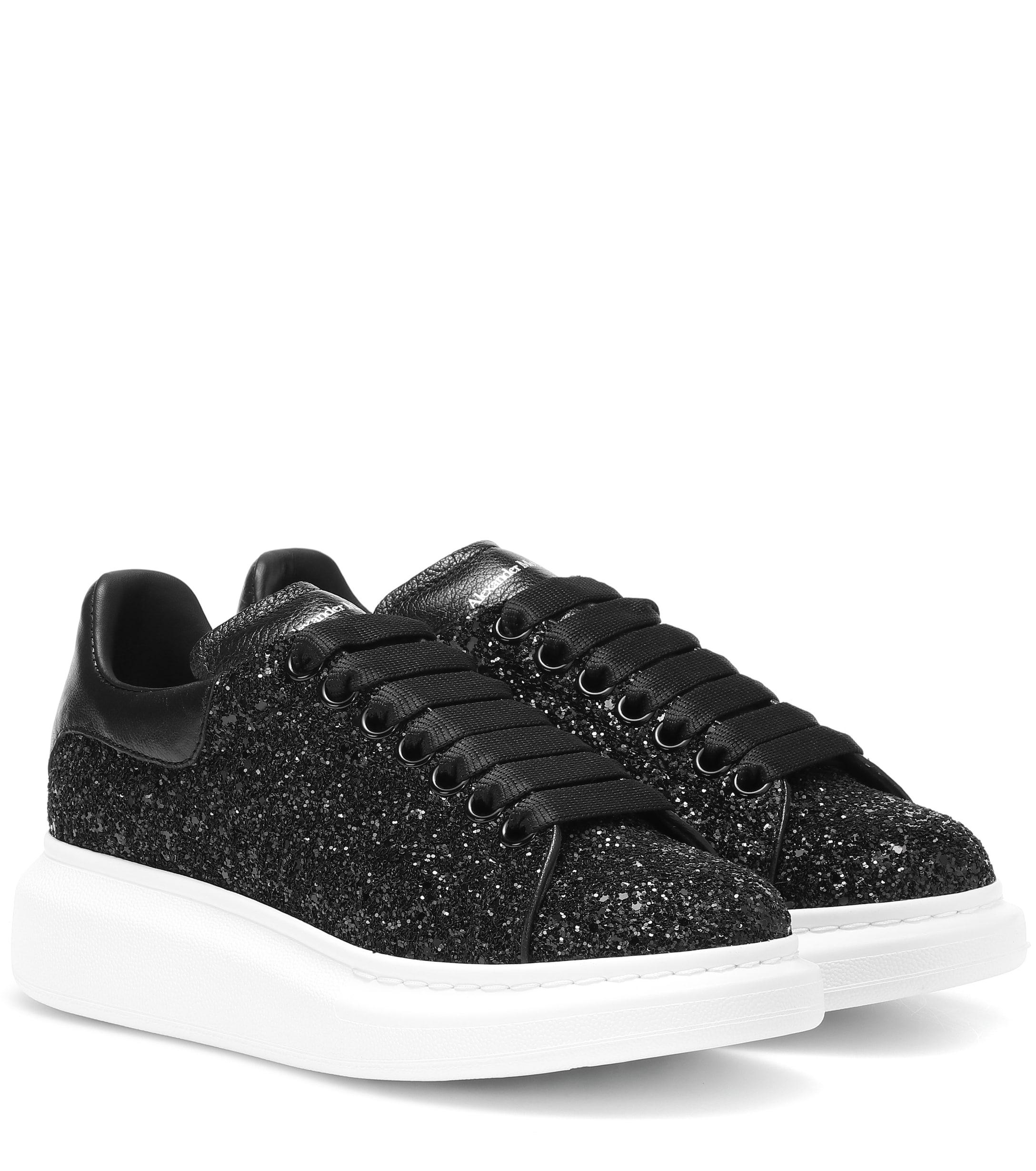 Black Glitter Oversized Sneakers 