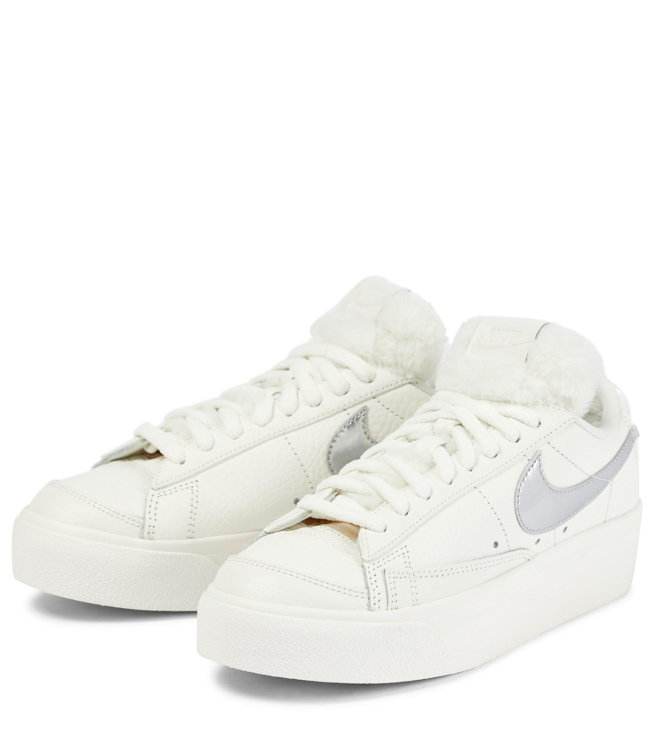 Nike Blazer Low Leather Platform Sneakers in White | Lyst UK