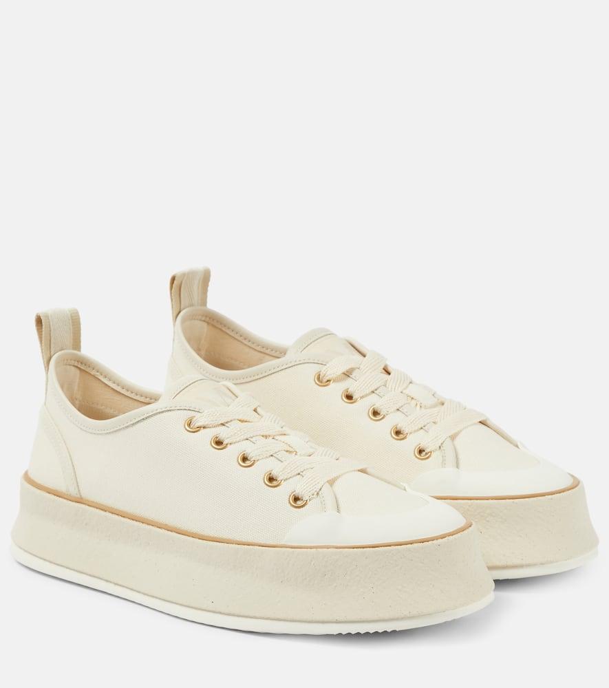 Sneakers Spring in canvas con plateau di Max Mara in Bianco Lyst