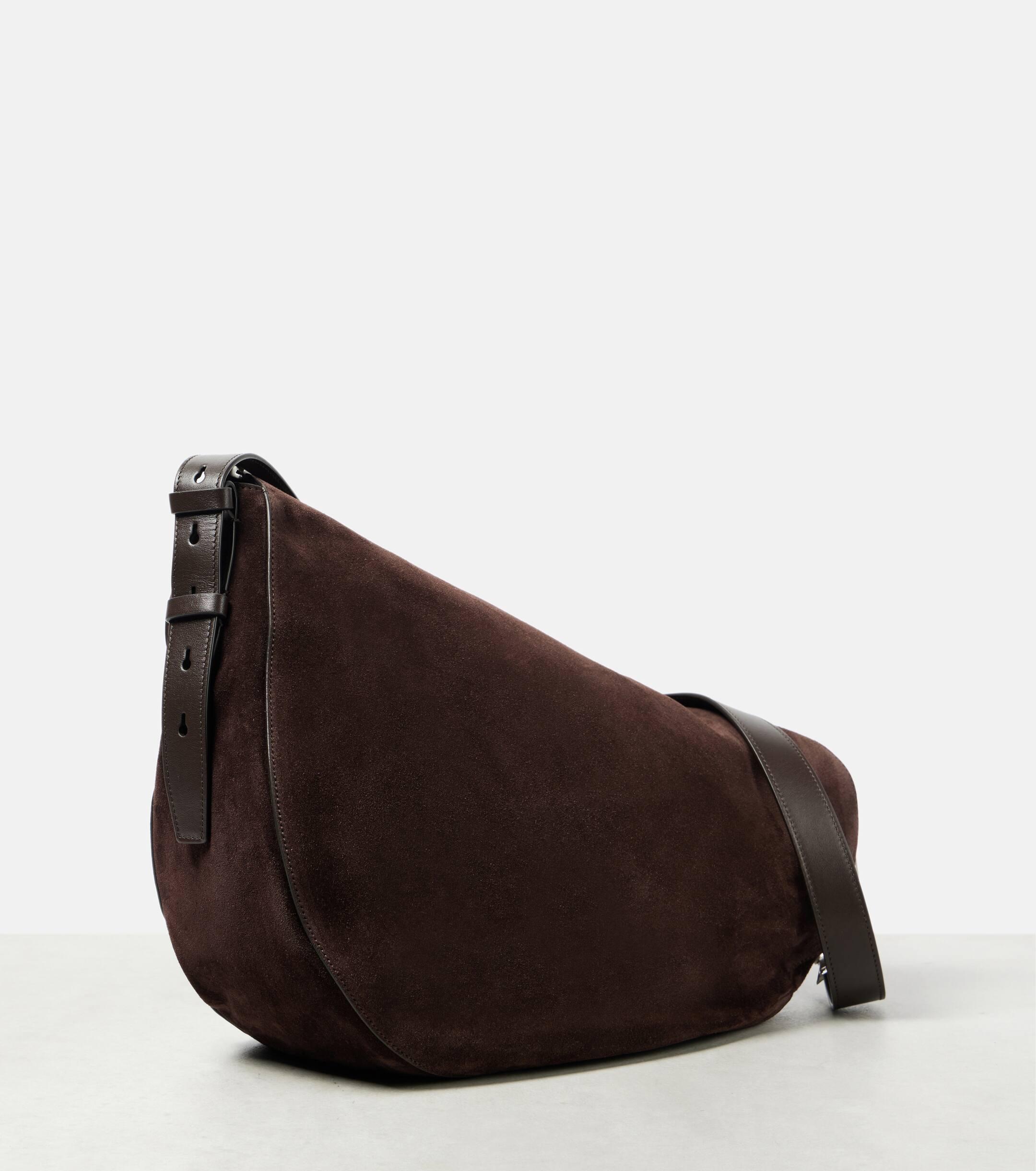 Burberry Knight Medium Suede Shoulder Bag in Brown | Lyst UK