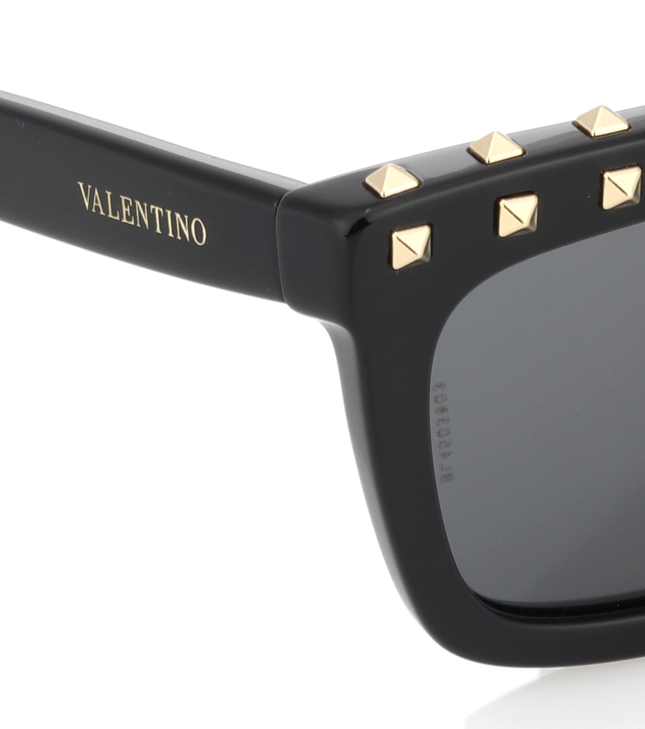 Valentino Studded Acetate Sunglasses in Black -
