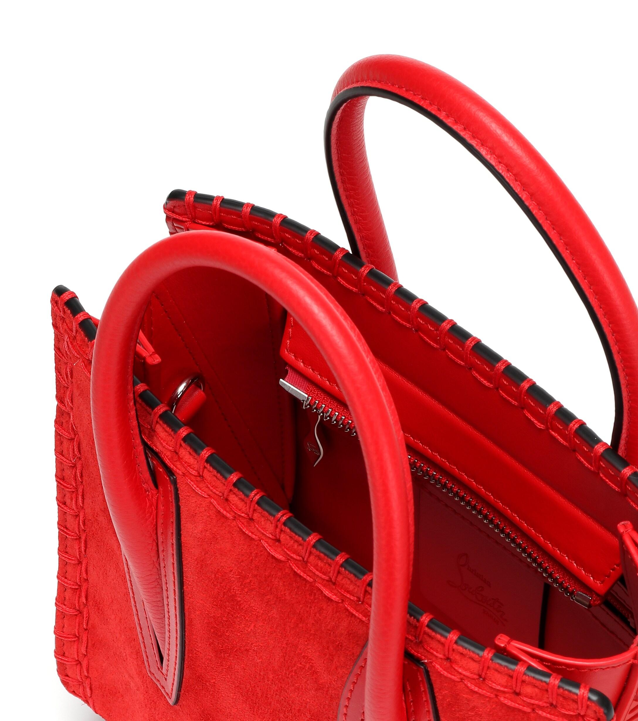 Christian Louboutin Paloma Suede And Leather Shoulder Bag in Red 