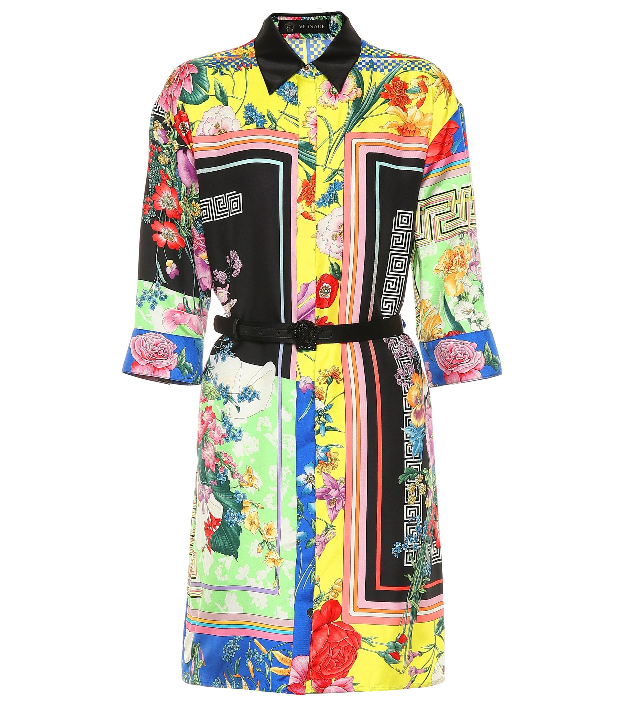 versace silk shirt dress