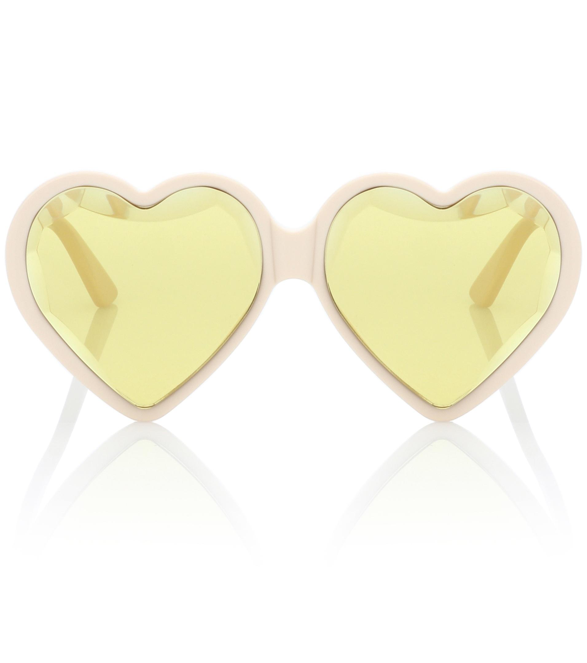 Gucci Heartframe Acetate Sunglasses in Yellow Lyst