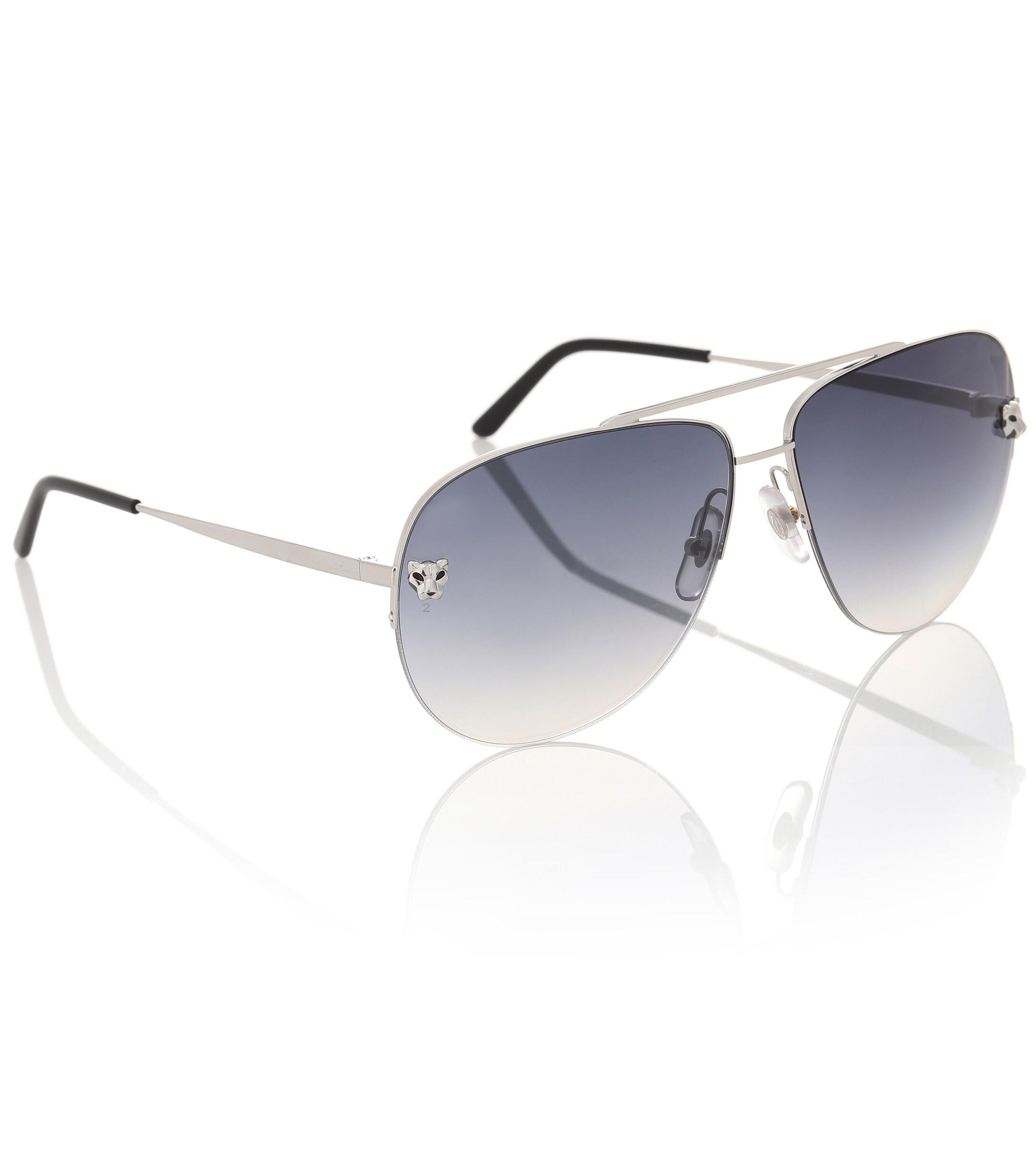 Cartier Panthère De Cartier Aviator Sunglasses in Blue Lyst