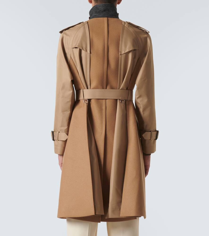 コート Sacai Double-Breasted Trench Coat In Gabardine Sacai Gabardine Trench Coat in Natural for Men | Lyst