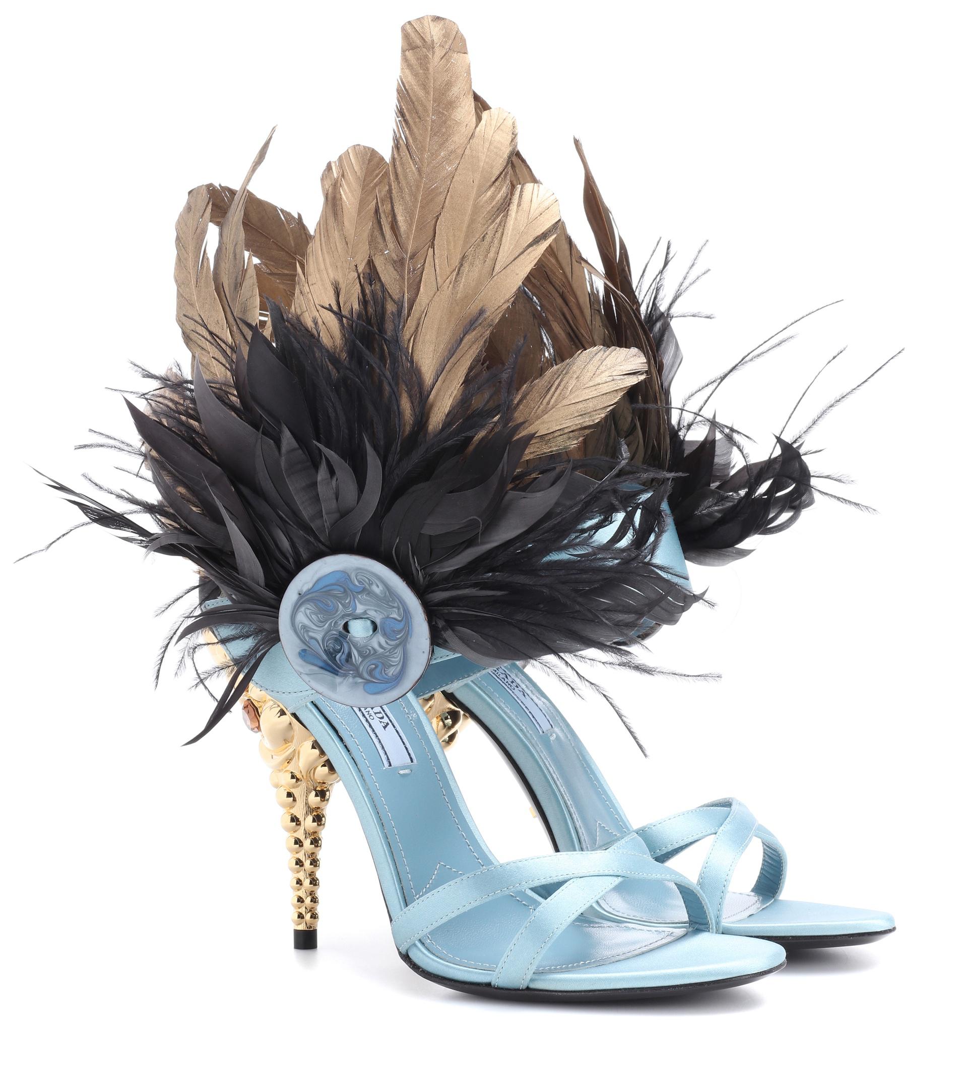blue feather heels