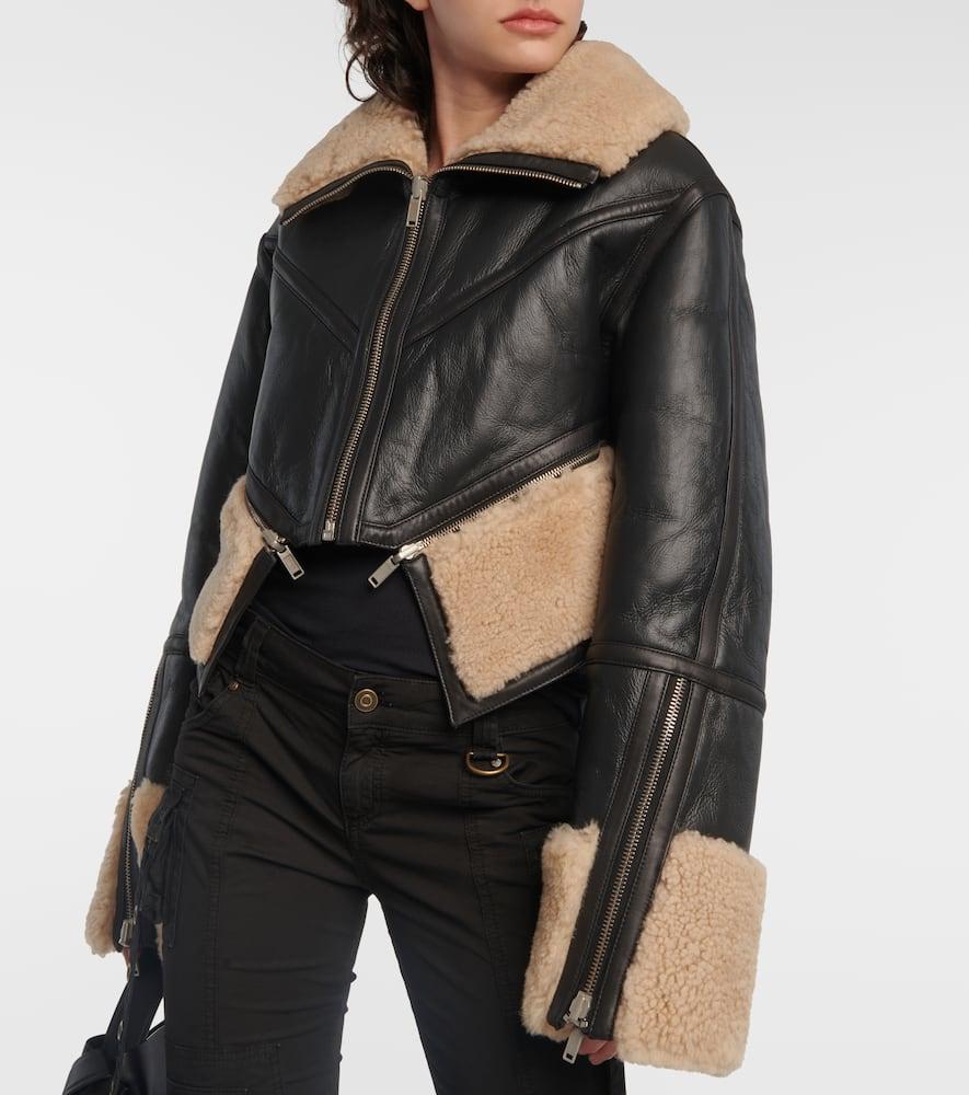 Dion Lee Crop Balloon Vinyl Jacket in Black | FWRD
