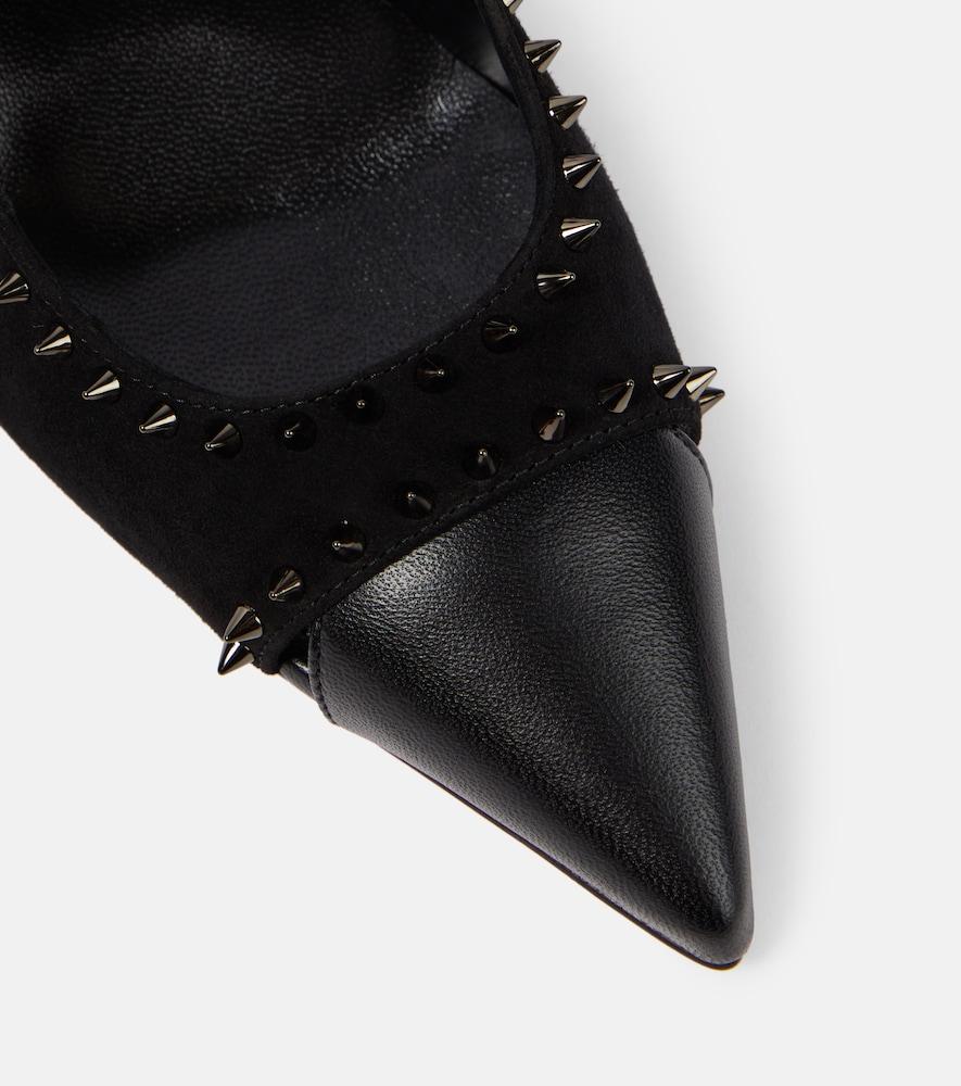 Christian Louboutin Duvette Spikes 85 Leather & Suede Pump in