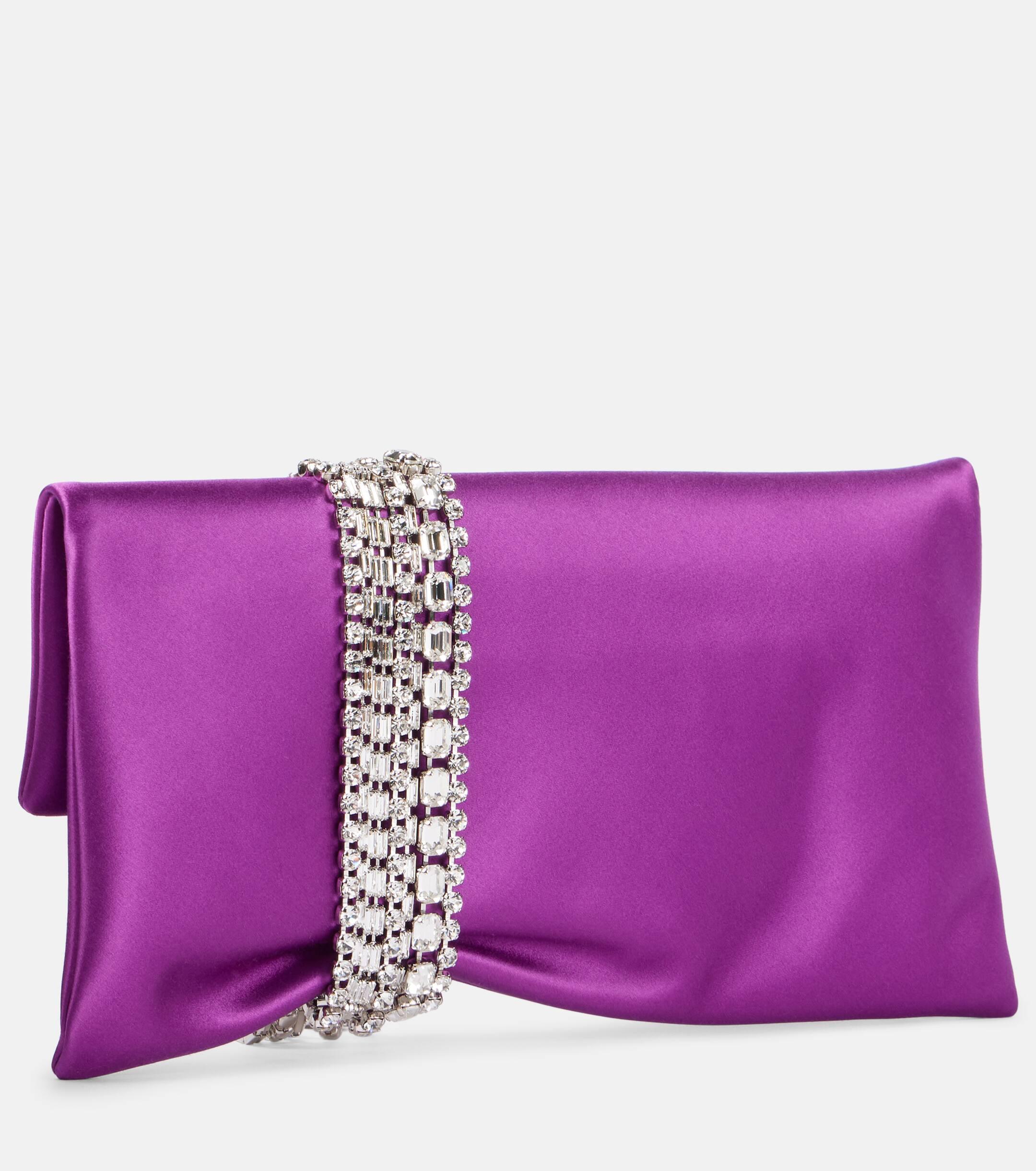 Jimmy Choo Zandra Embellished Satin Clutch in Purple Lyst UK
