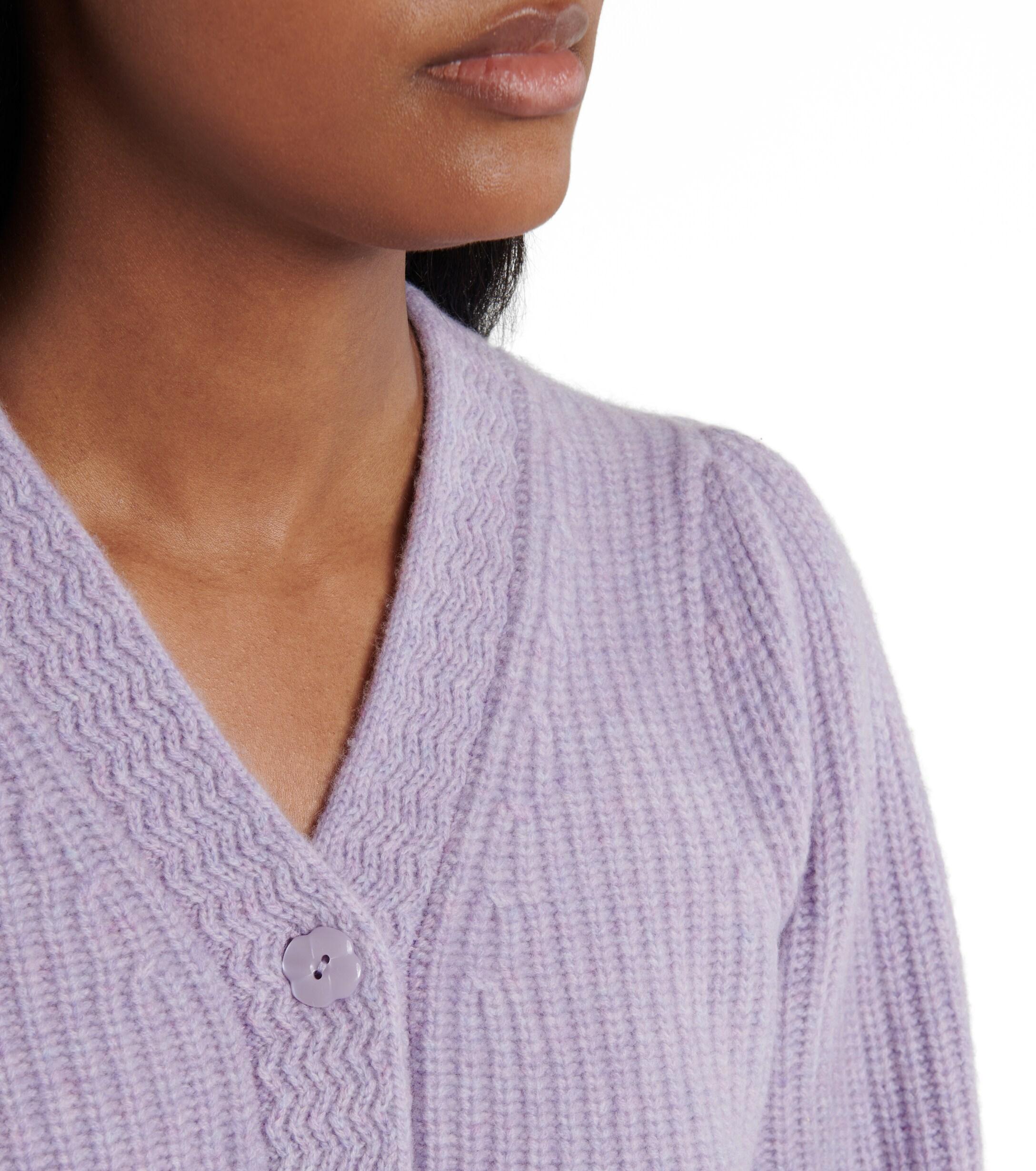 LoveShackFancy Avignon Wool-blend Cardigan in Purple - Lyst