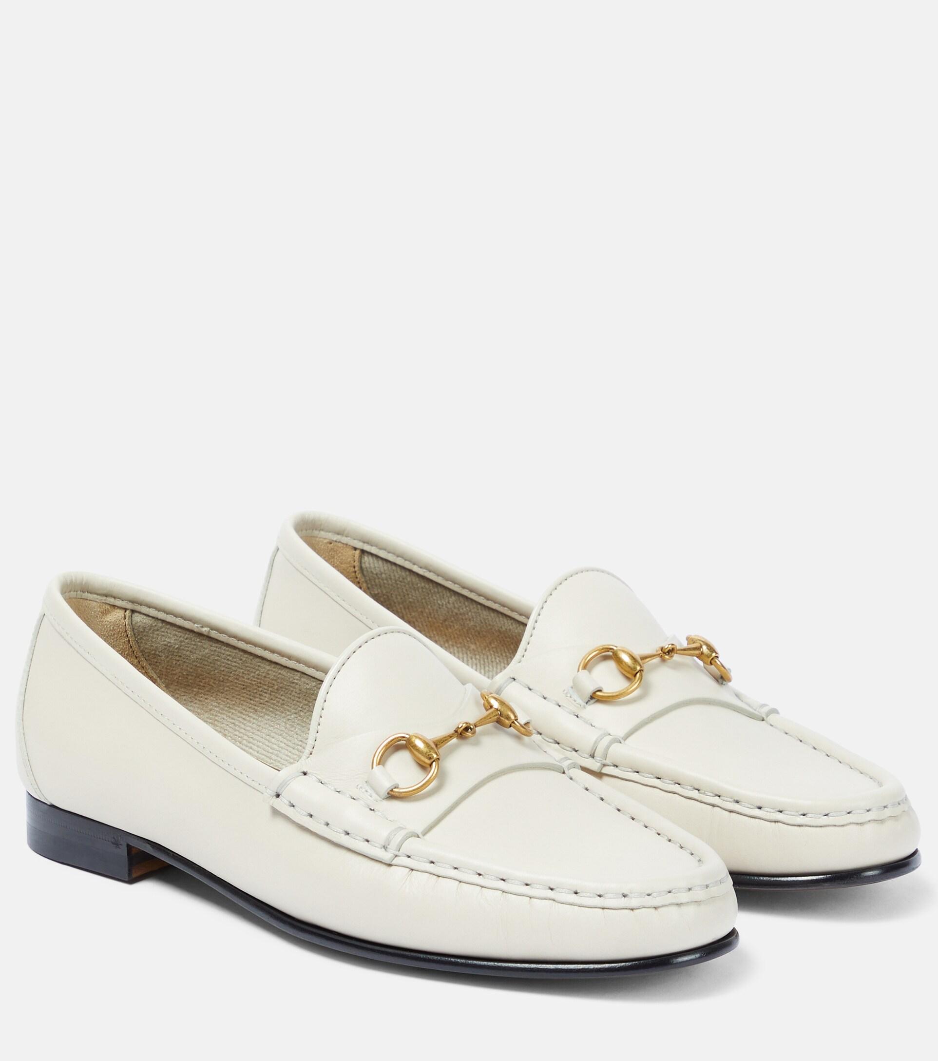 Gucci 1953 Horsebit Leather Loafers in White | Lyst