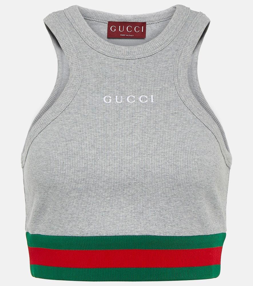 GUCCIグッチScoop-Neck Logo Tank Top Tシャツ GUCCI（グッチ）の「Gucci Gucci-Logo Lace Tank（タンクトップ