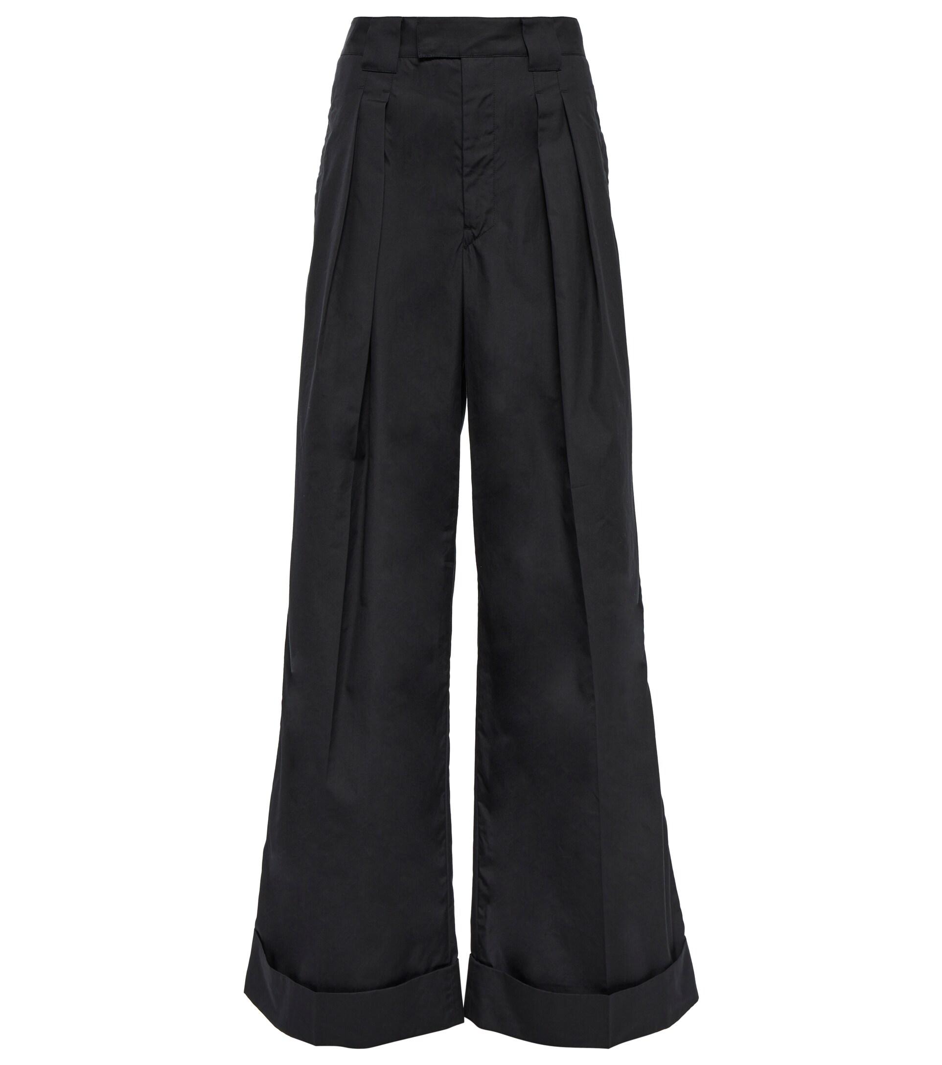 Lemaire Mid-rise High-rise Cotton Pants in Black | Lyst