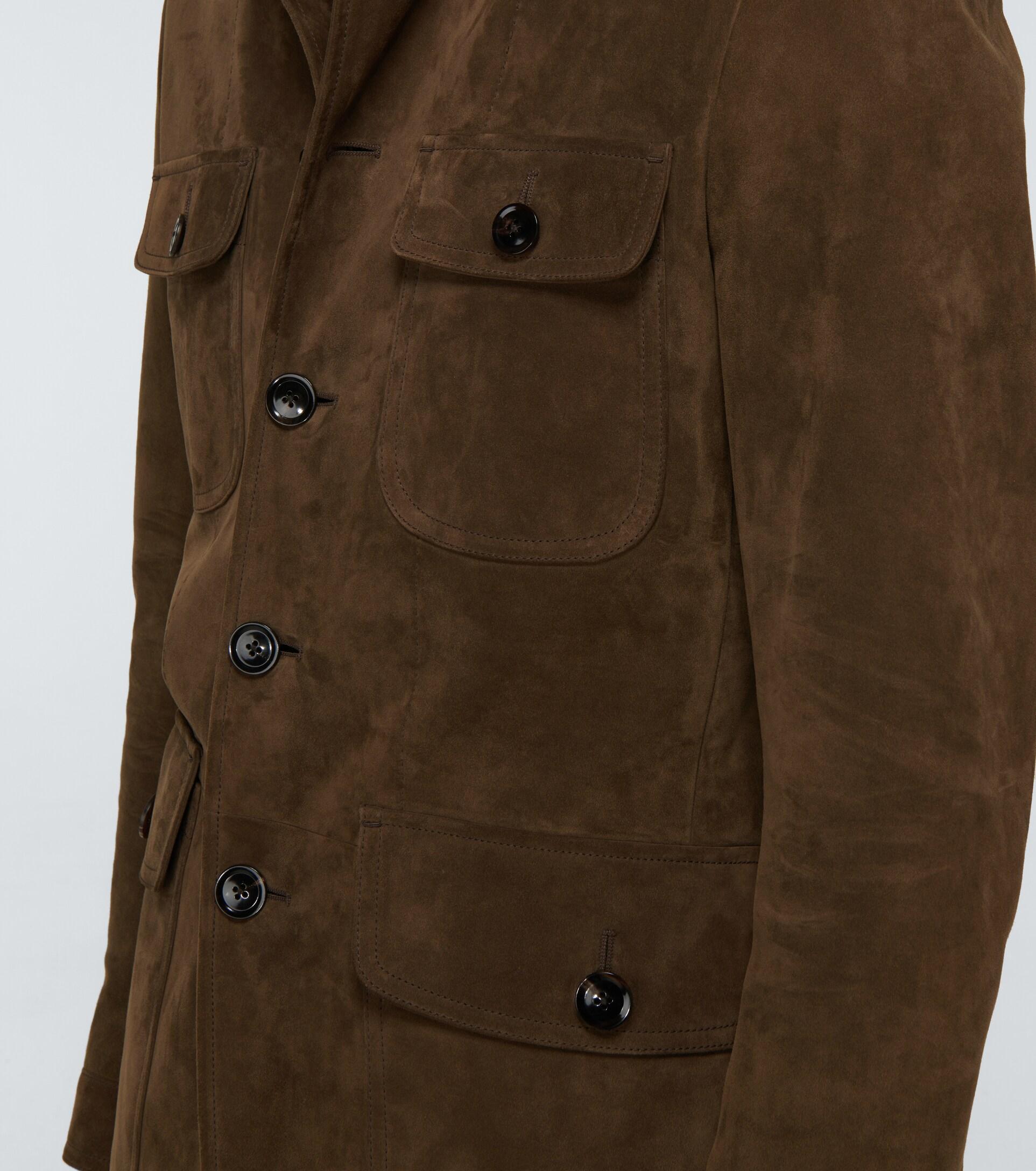 Tom Ford Suede Military Jacket in Brown 