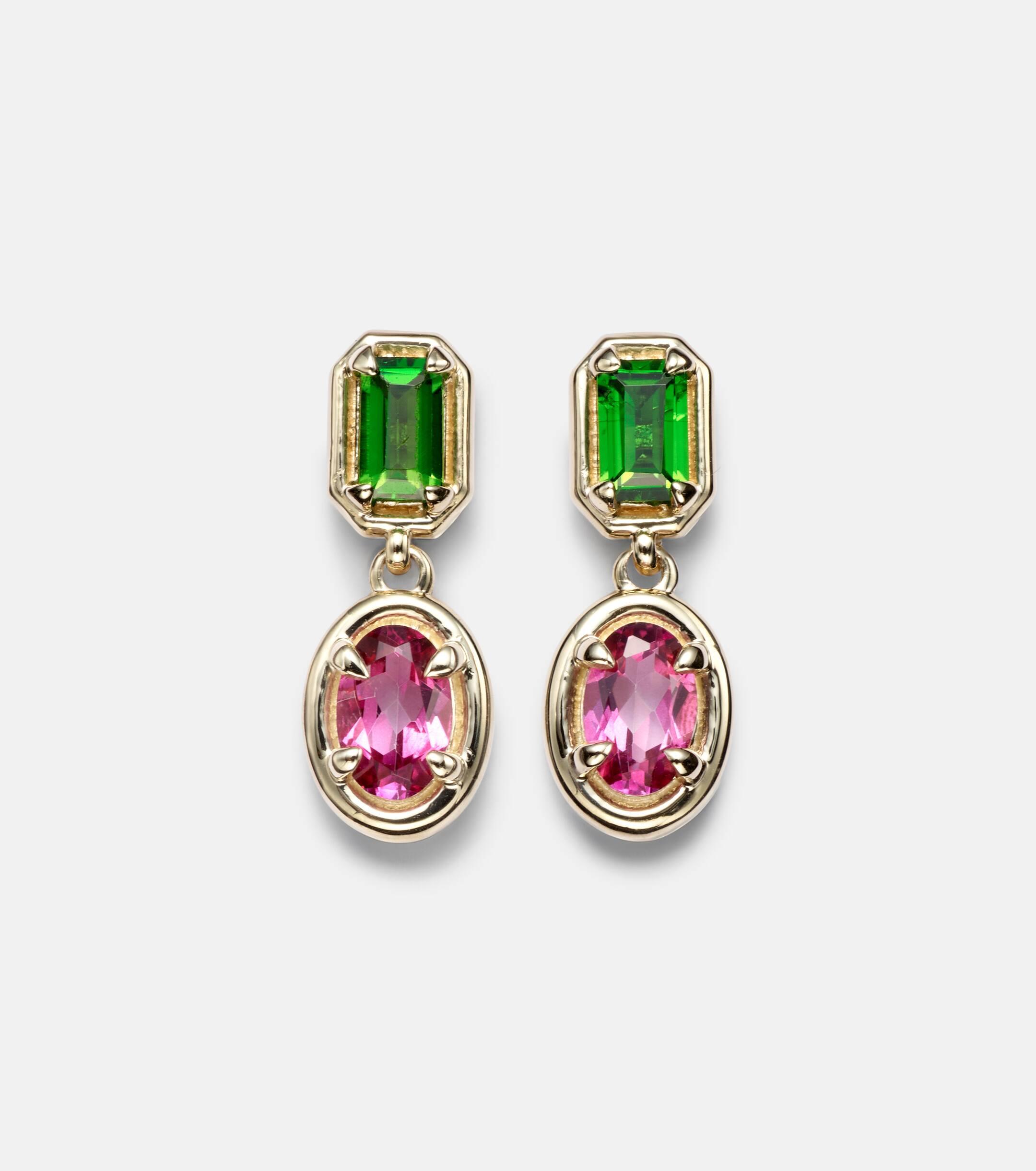 Stone and strand earrings best sale