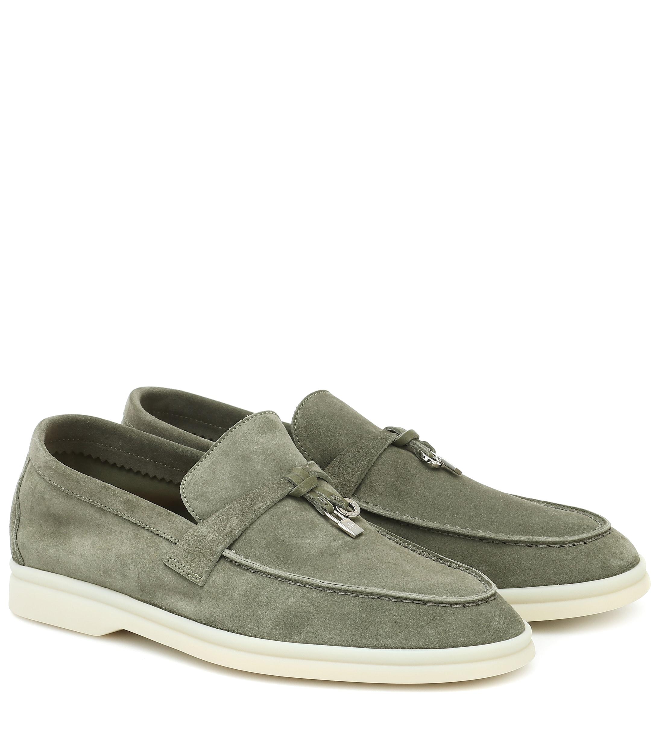 Loro Piana Summer Charms Walk Suede Loafers | Lyst
