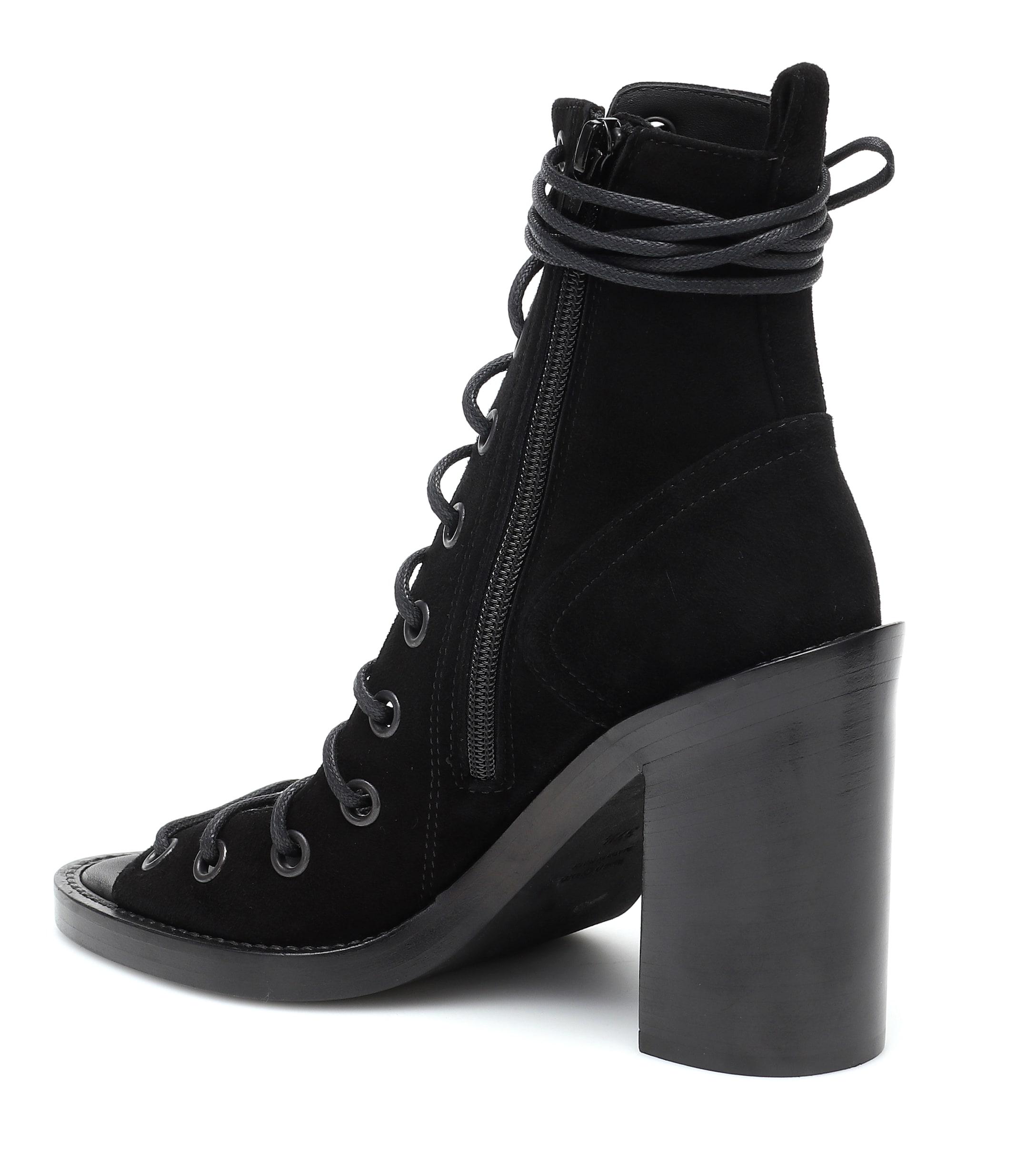 suede lace up ankle boot