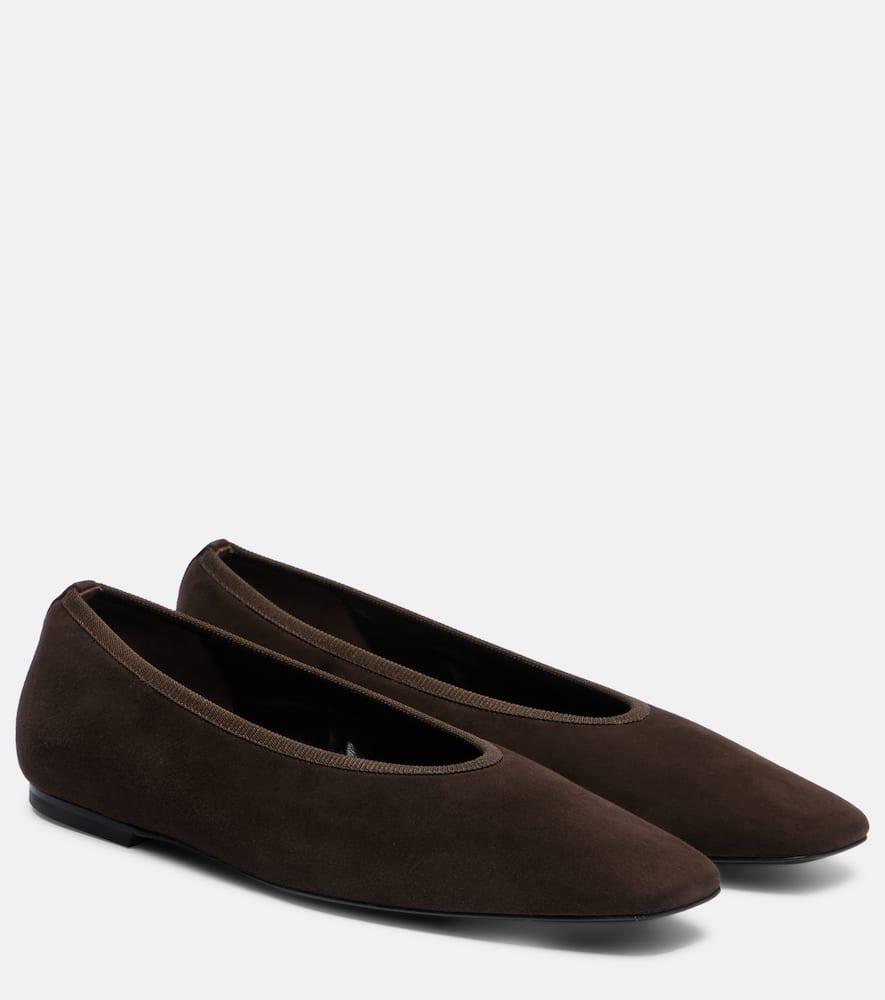 バレエシューズ TOTEME SUEDE BALLERINAS Minimalist suede ballerinas black – TOTEME