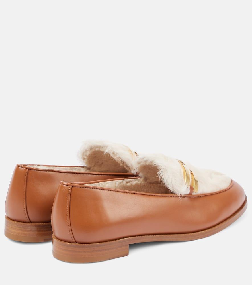 Aquazzura Brandi Shearling Loafers in Brown Lyst UK